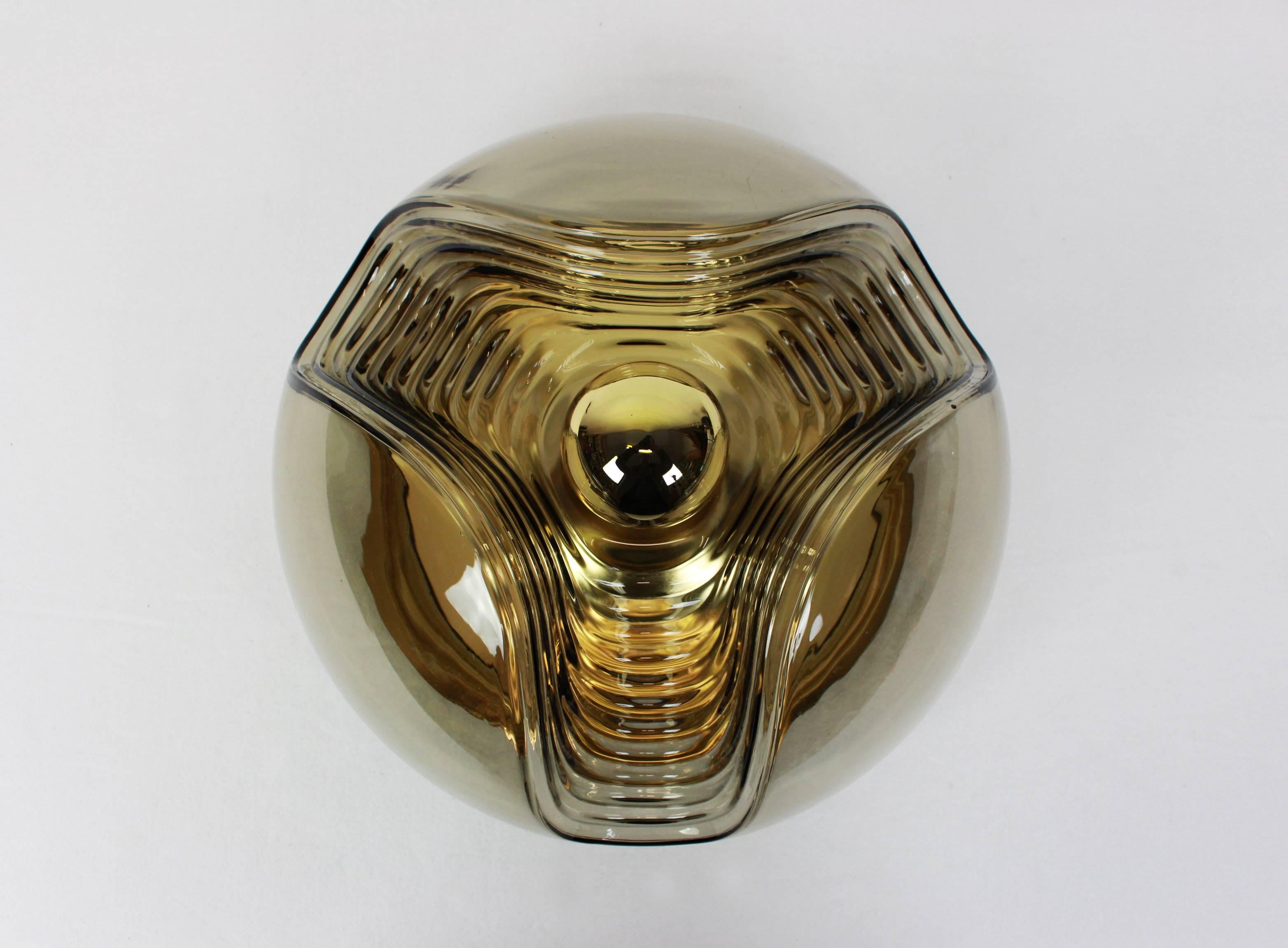 1 of 2 Large Wall Sconce Flush Mount, Koch & Lowy by Peill & Putzler, Germany In Good Condition For Sale In Aachen, NRW