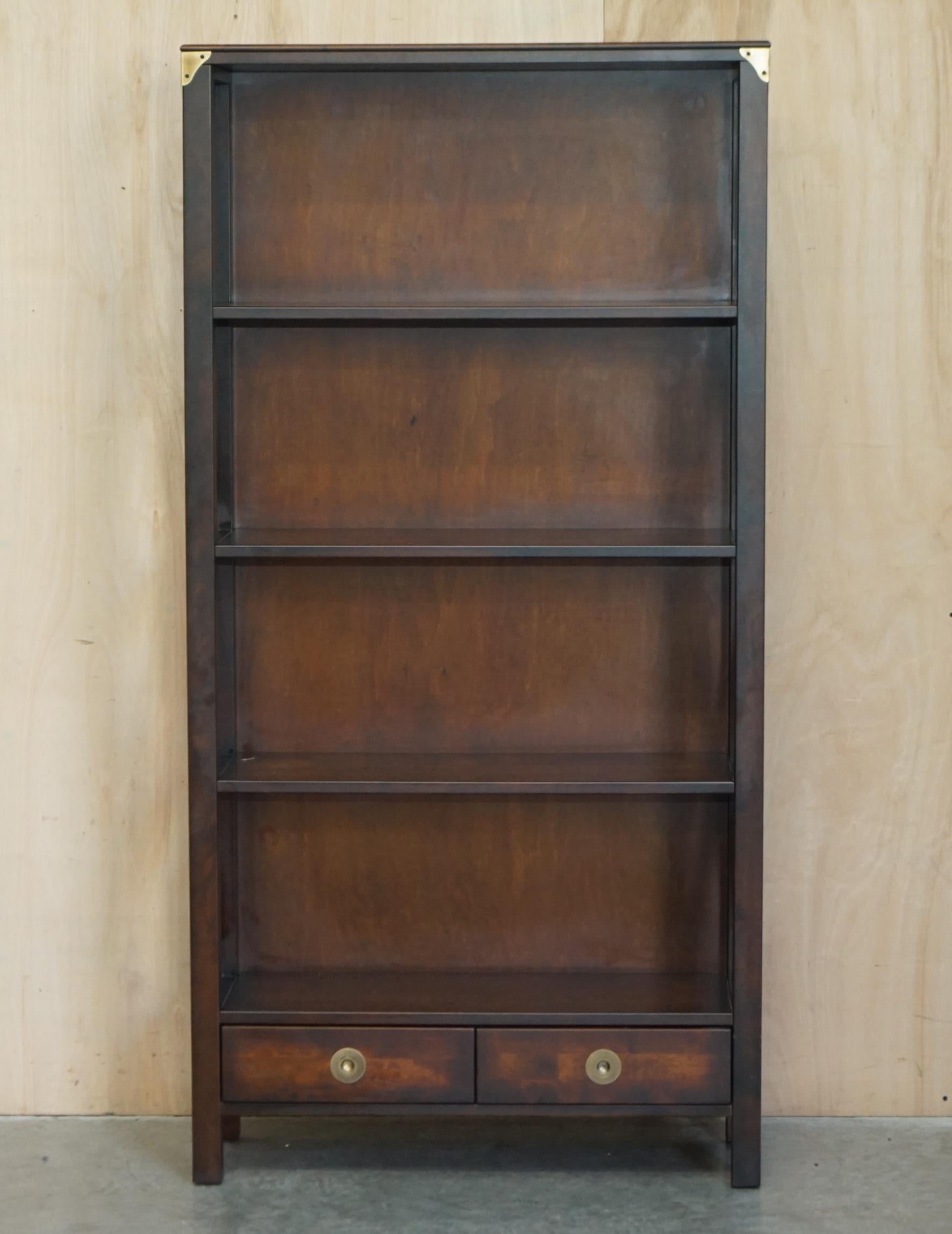 We are delighted to offer for sale 1 of 2 Laura Ashley military campaign bookcases.

I have two of these in stock, this is the smaller one and then a slightly larger one which is listed under my other items and not included in this sale.

This