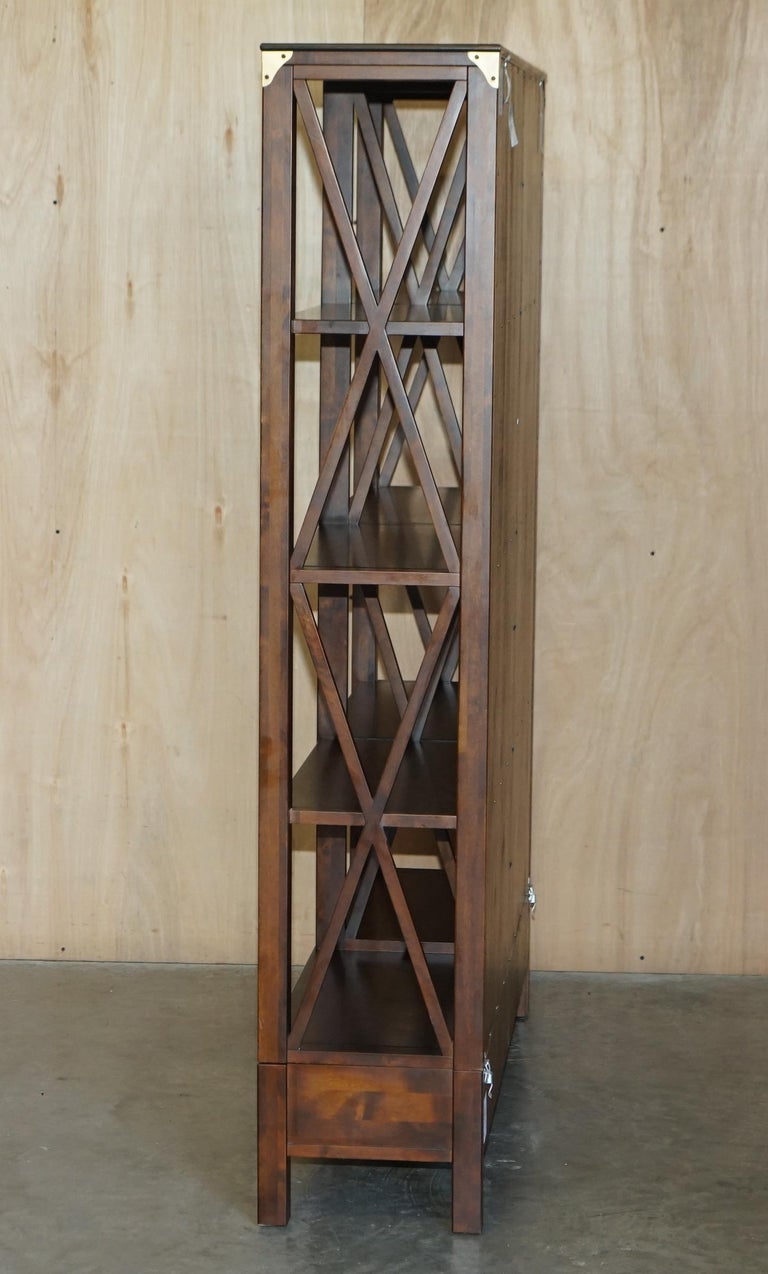 1 of 2 Laura Ashley Hardwood and Brass Military Campaign Bookcases with ...