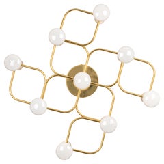 1 of 2 Leola Flush Mount Sciolari Light Fixture Brass, Germany, 1970s