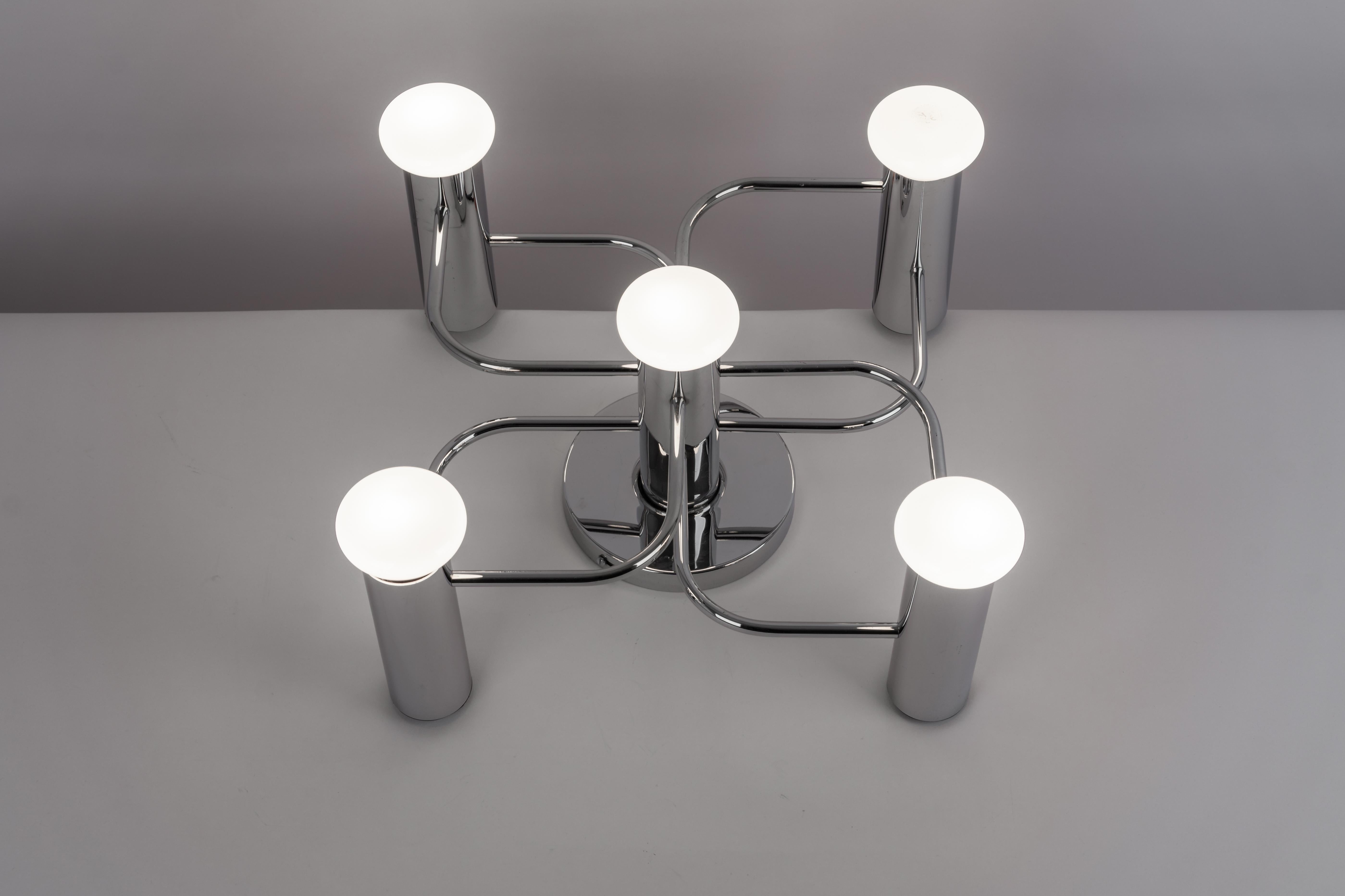 1 of 2 Leola Flushmount Sciolari Light Fixture Chrome, Germany, 1970s For Sale 2