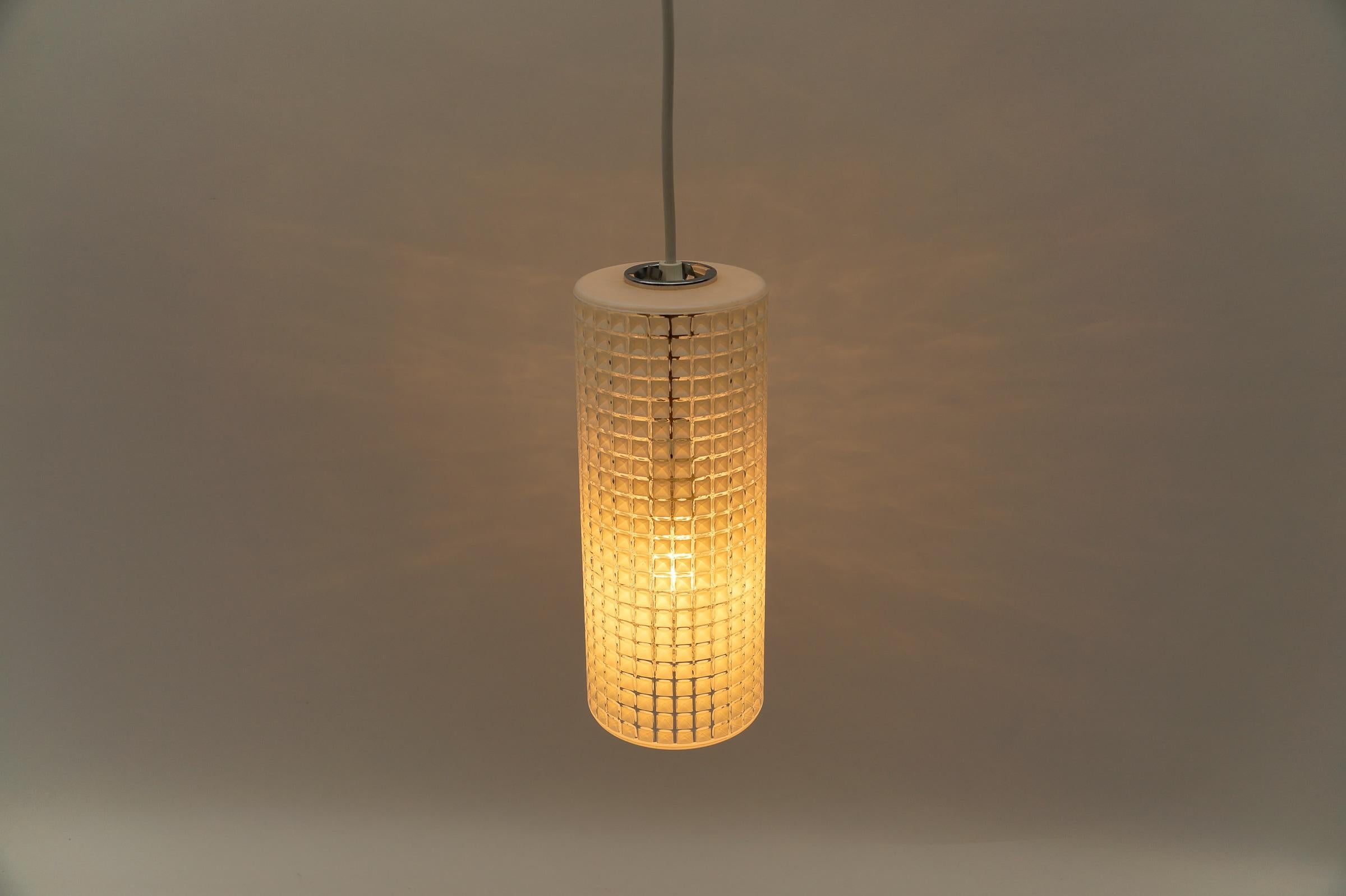 1. of 2 Lovely Glass Ceiling Lamps from Limburg, Germany, 1960s For Sale 4