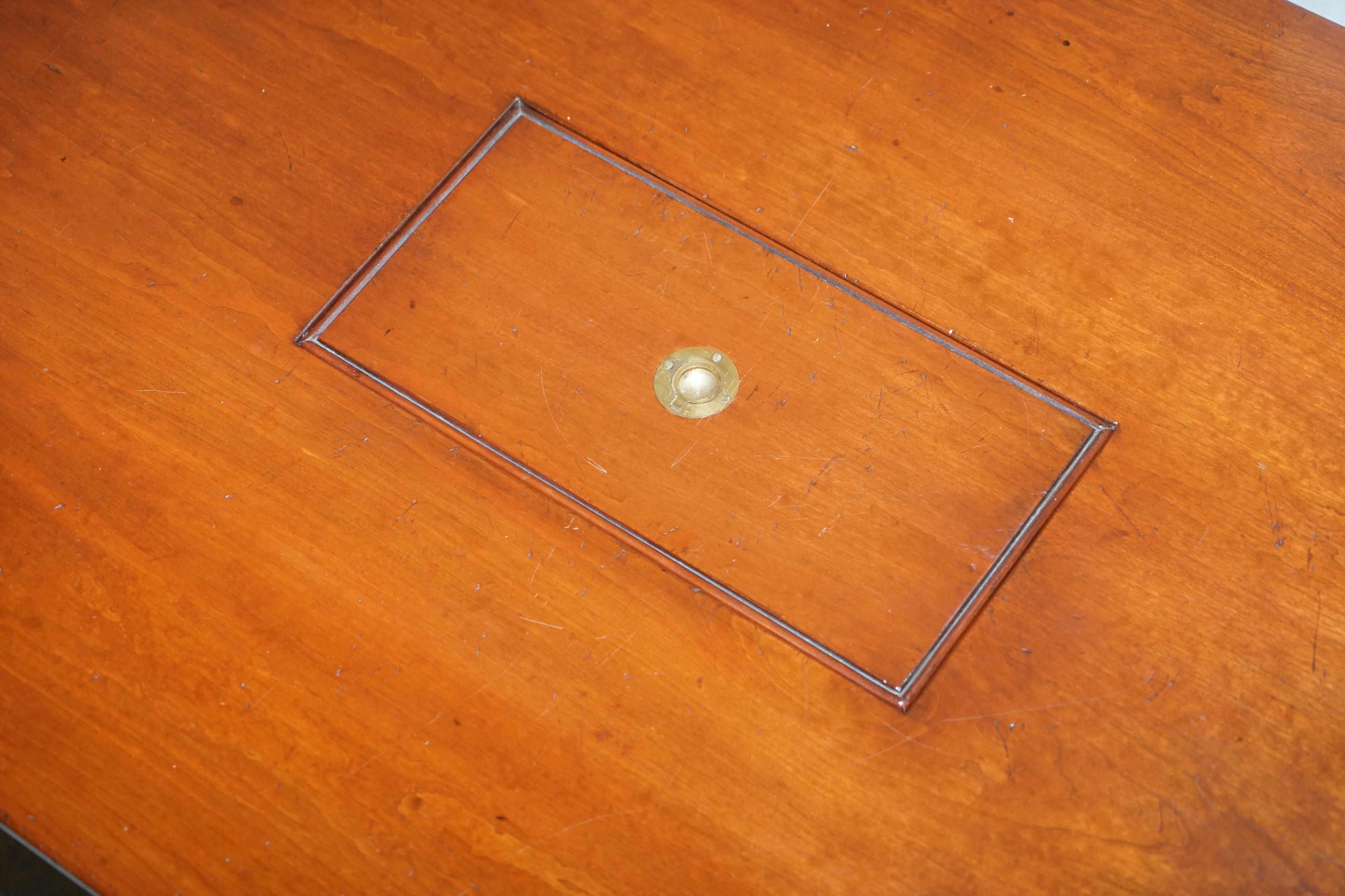1 of 2 Hardwood Harrods Kennedy Military Campaign Coffee Table Internal Storage 3