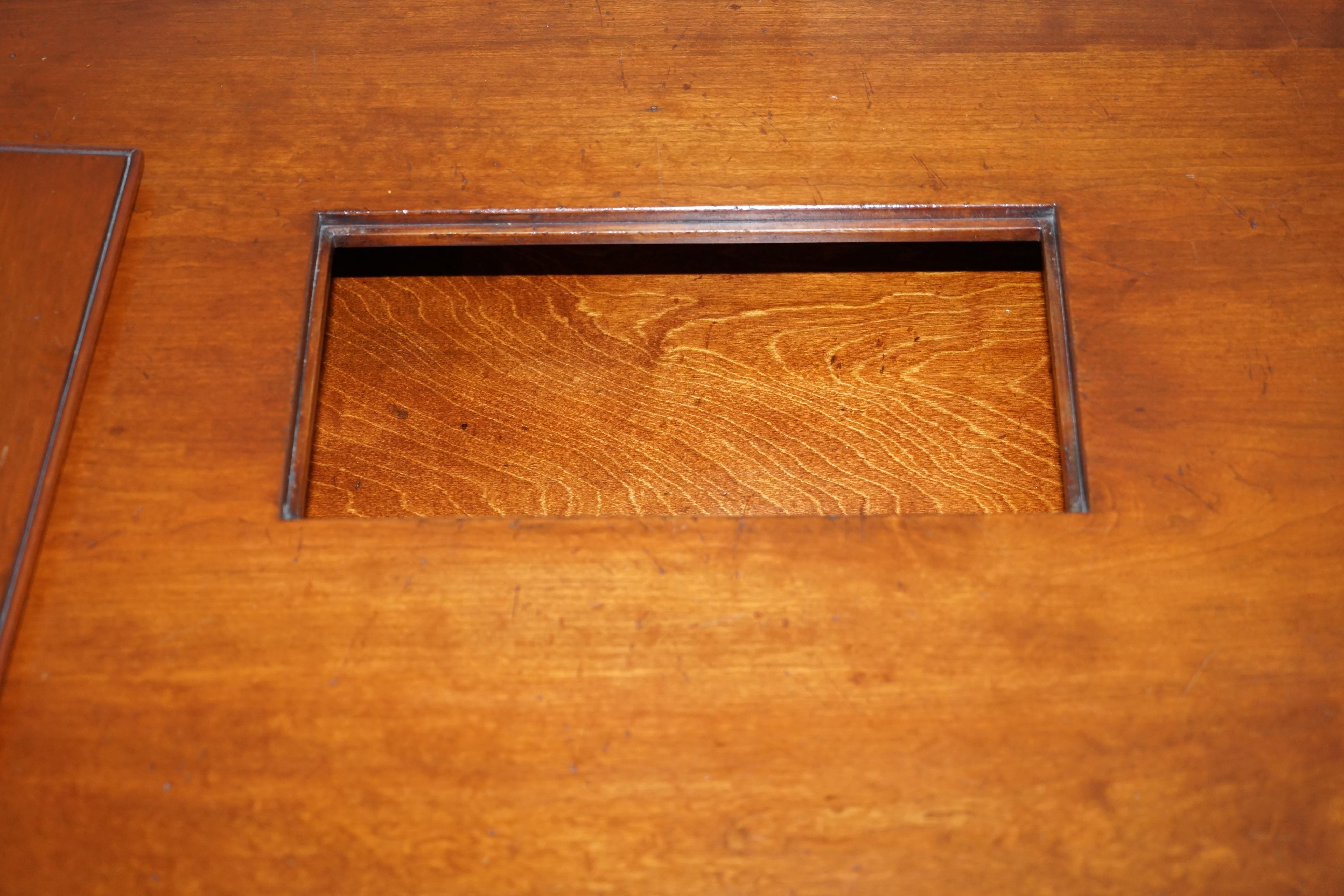 1 of 2 Hardwood Harrods Kennedy Military Campaign Coffee Table Internal Storage 5