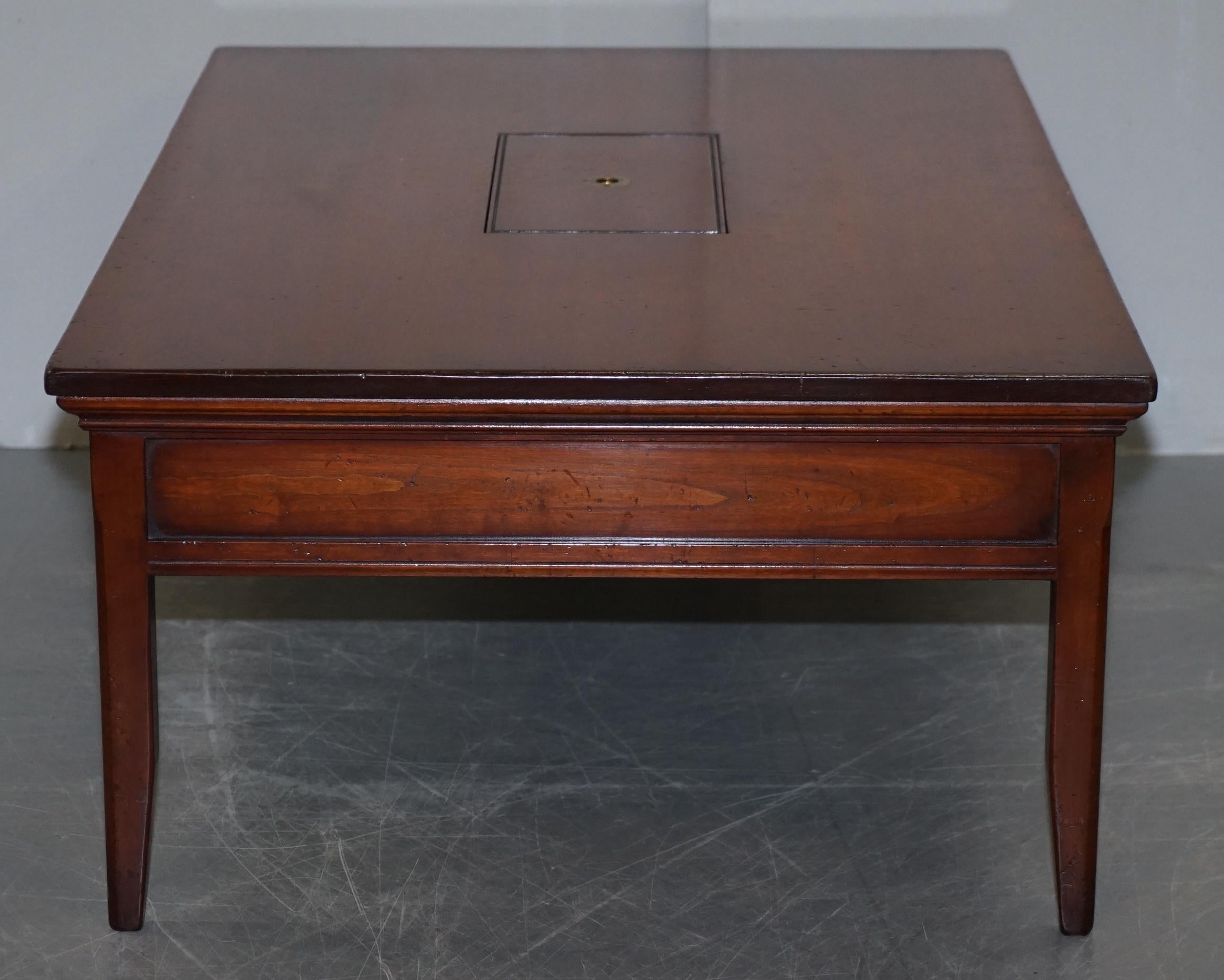 1 of 2 Hardwood Harrods Kennedy Military Campaign Coffee Table Internal Storage 7