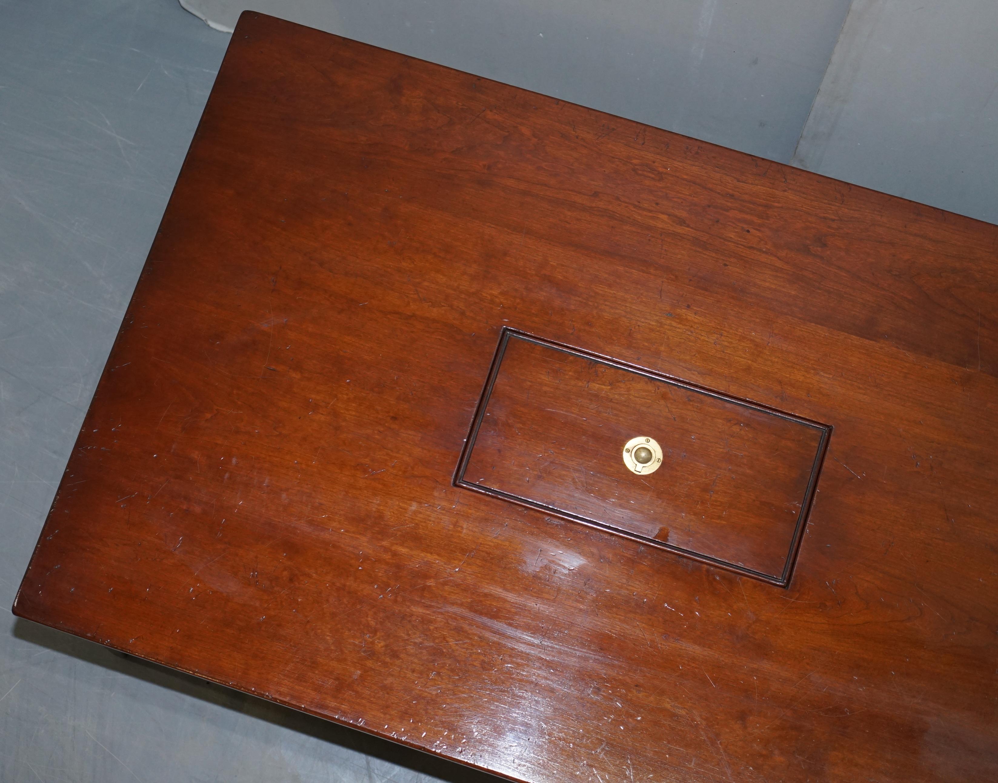 20th Century 1 of 2 Hardwood Harrods Kennedy Military Campaign Coffee Table Internal Storage