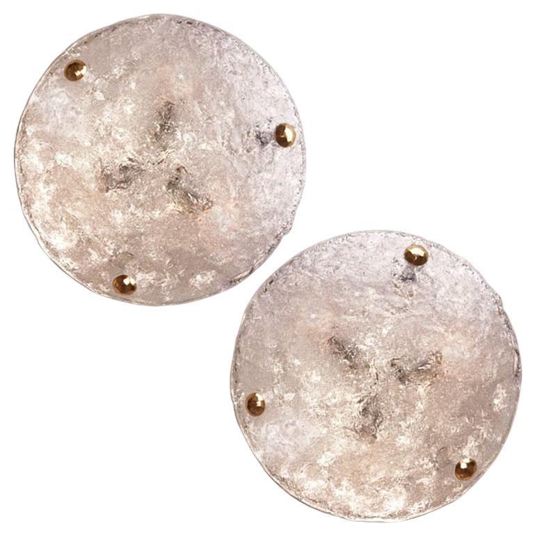1 de 2 Massive Murano Flush Mount / Wall Lights by Hillebrand