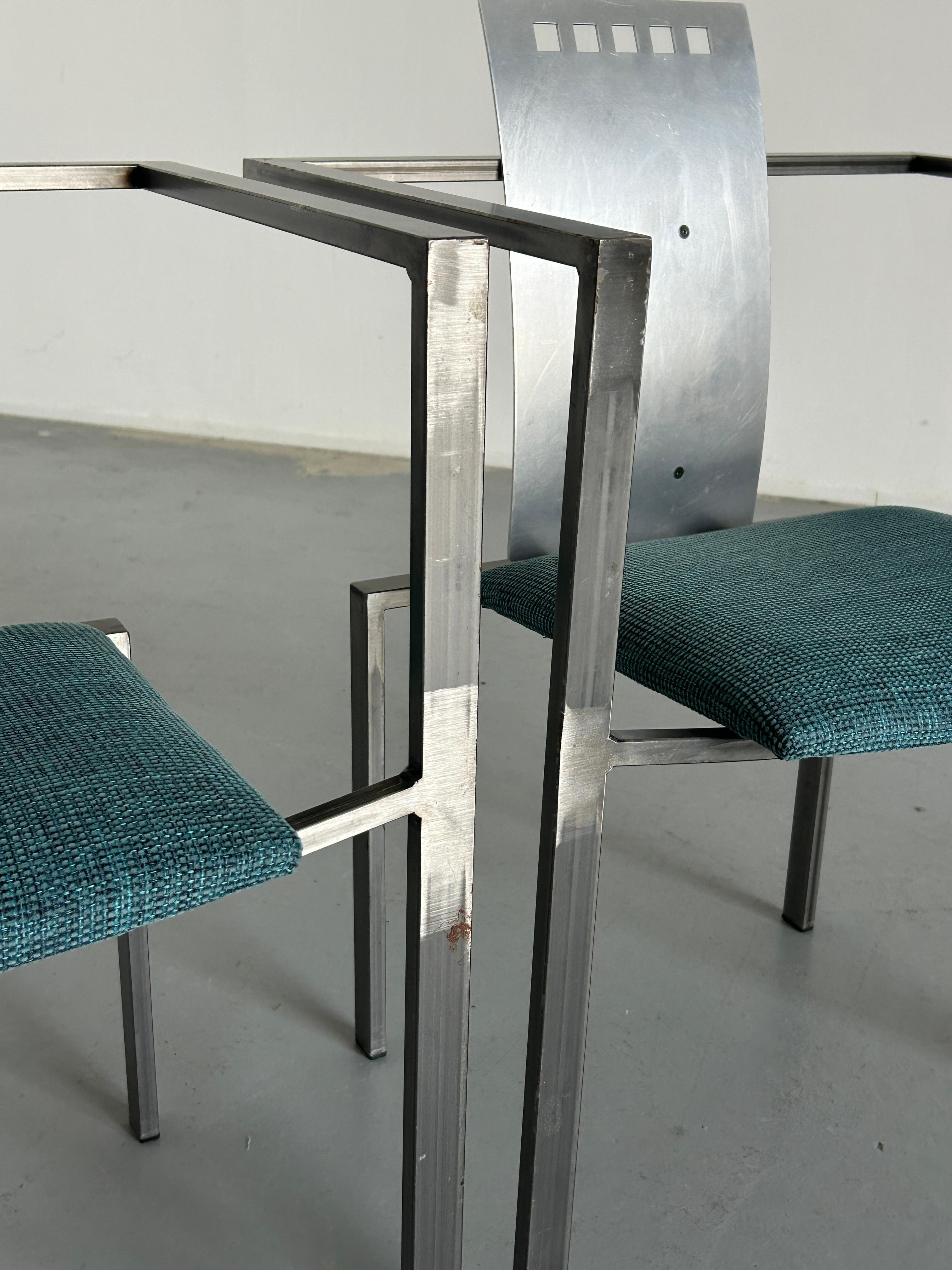 1 of 2 Memphis Design Postmodern Chairs by Karl Friedrich Förster for KFF, 1980s For Sale 4