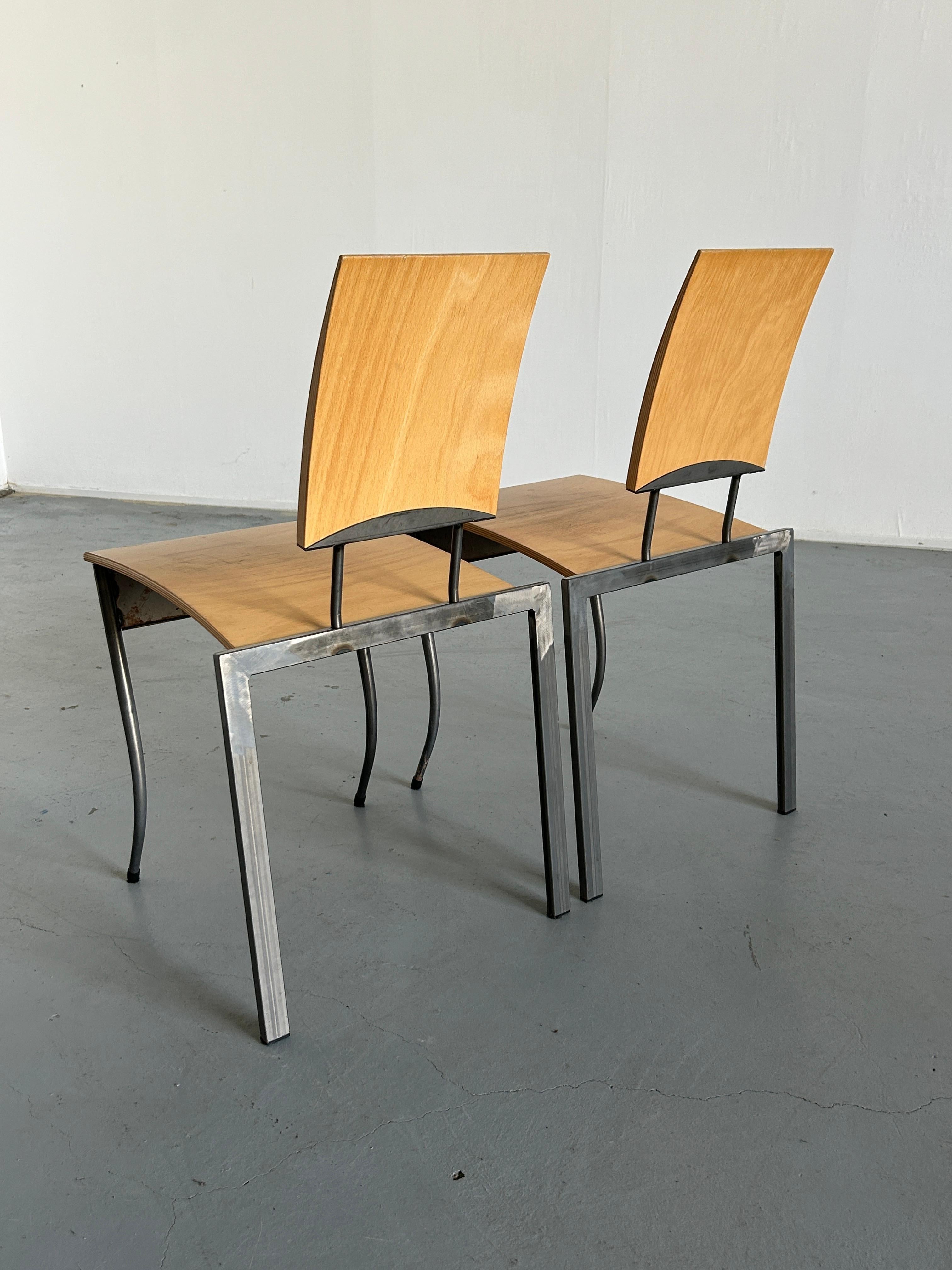Metal 1 of 2 Memphis Design Postmodern Chairs by Karl Friedrich Förster for KFF, 1980s