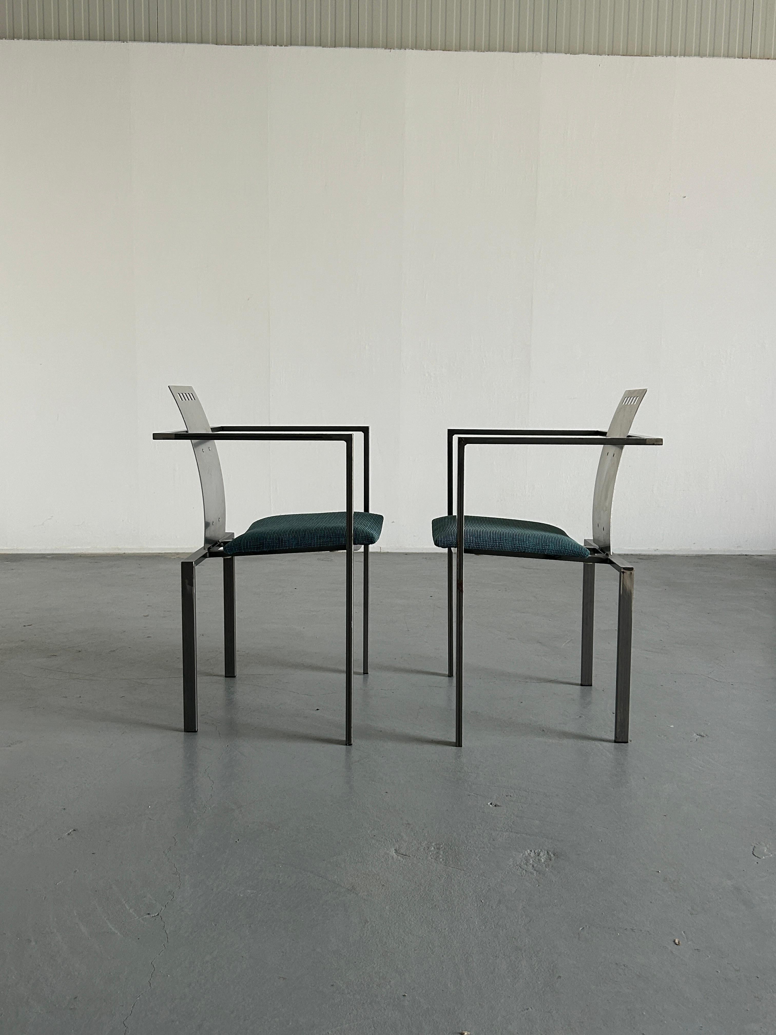 Metal 1 of 2 Memphis Design Postmodern Chairs by Karl Friedrich Förster for KFF, 1980s For Sale