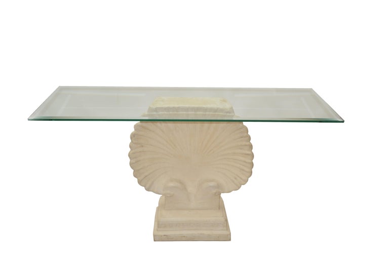 1 of 2 Mid-Century Modern Nautical Hand-Carved Concrete Sea Shell ...