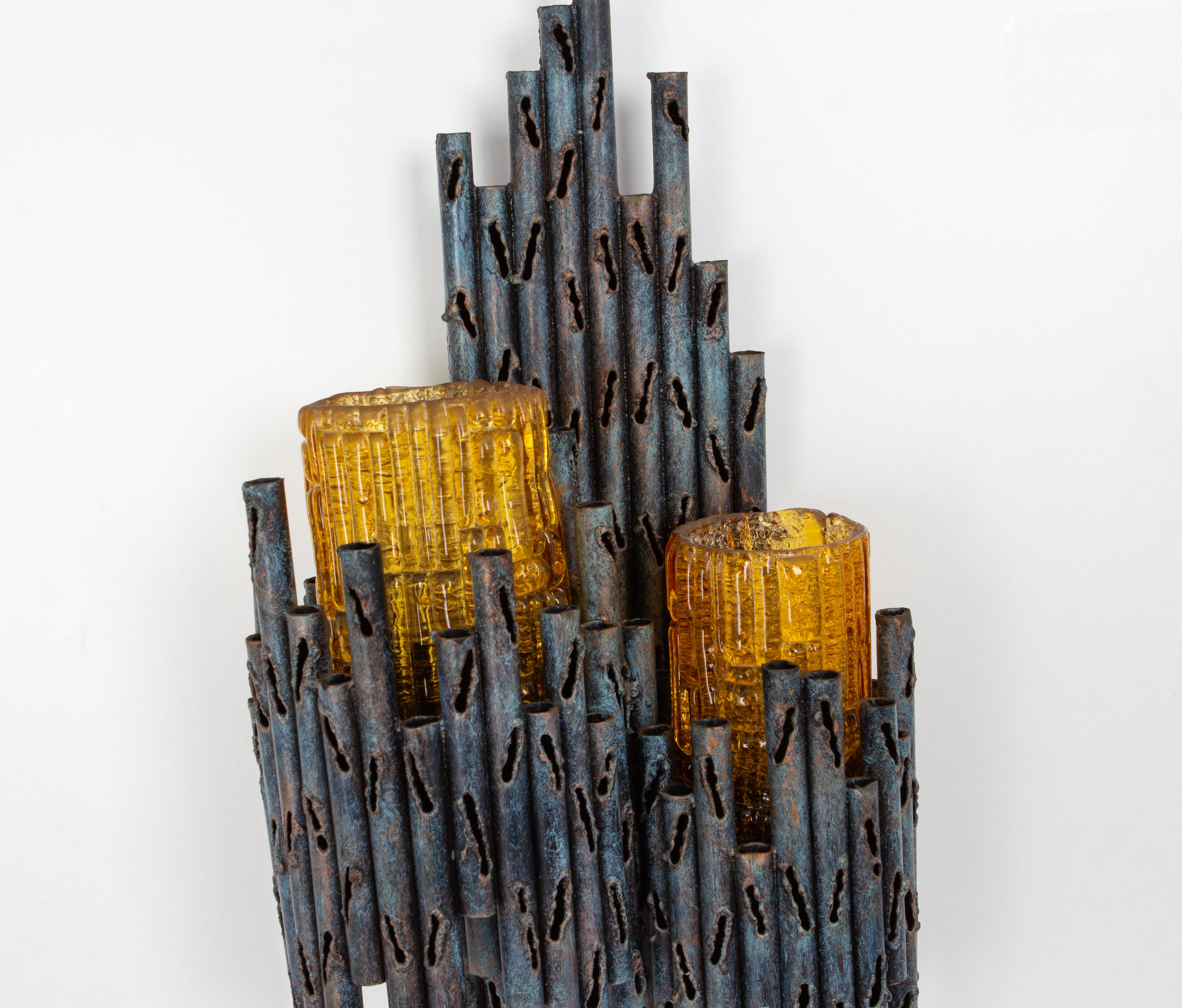 Swedish 1 of 2 Mid-Century Murano Wall Sconces by Tom Ahlstrom and Hans Ehrlich For Sale