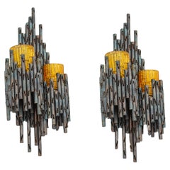 Retro 1 of 2 Mid-Century Murano Wall Sconces by Tom Ahlstrom and Hans Ehrlich