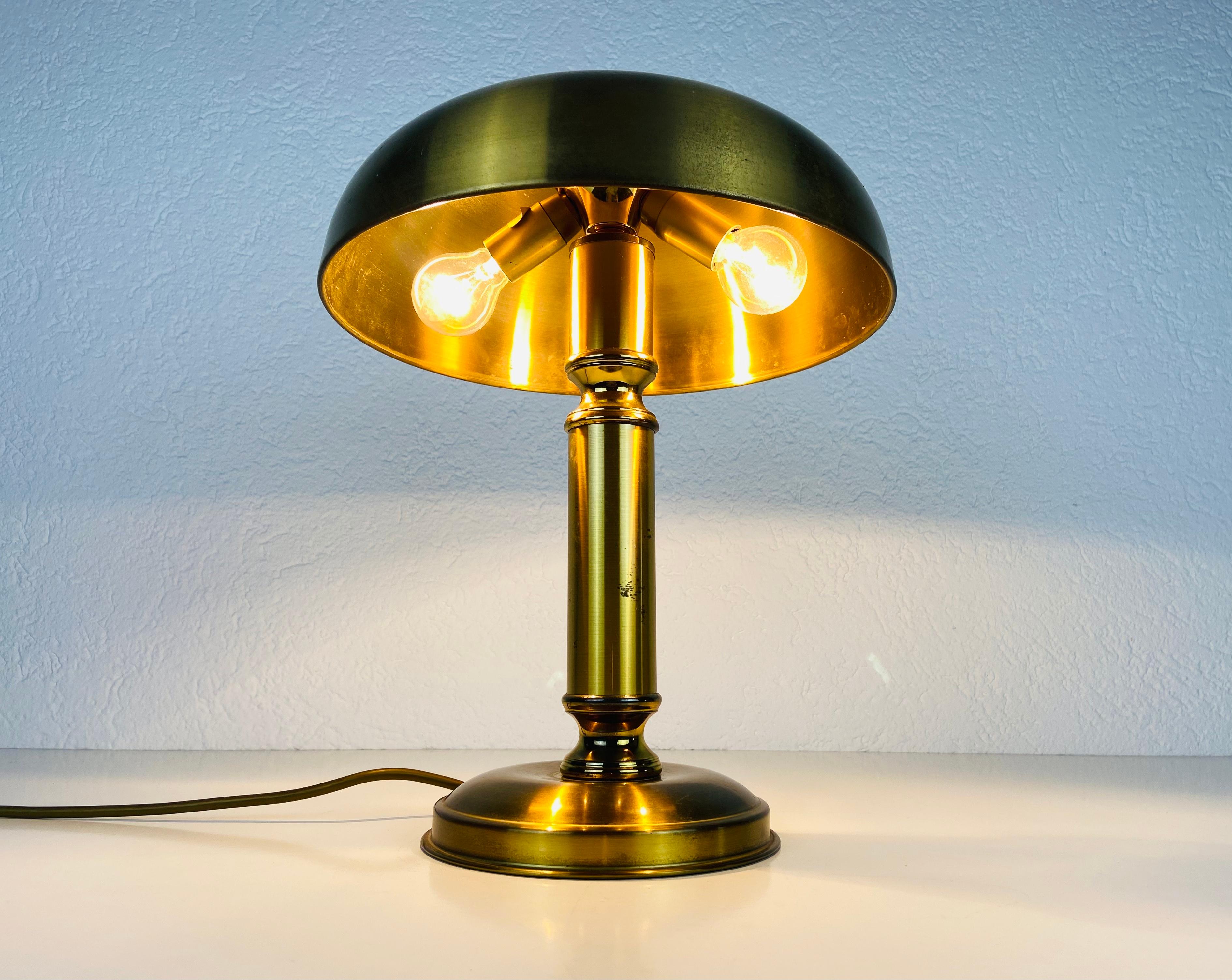 Mid-Century Modern 1 of 2 Midcentury Full Brass Table Lamps, 1960s, Germany For Sale