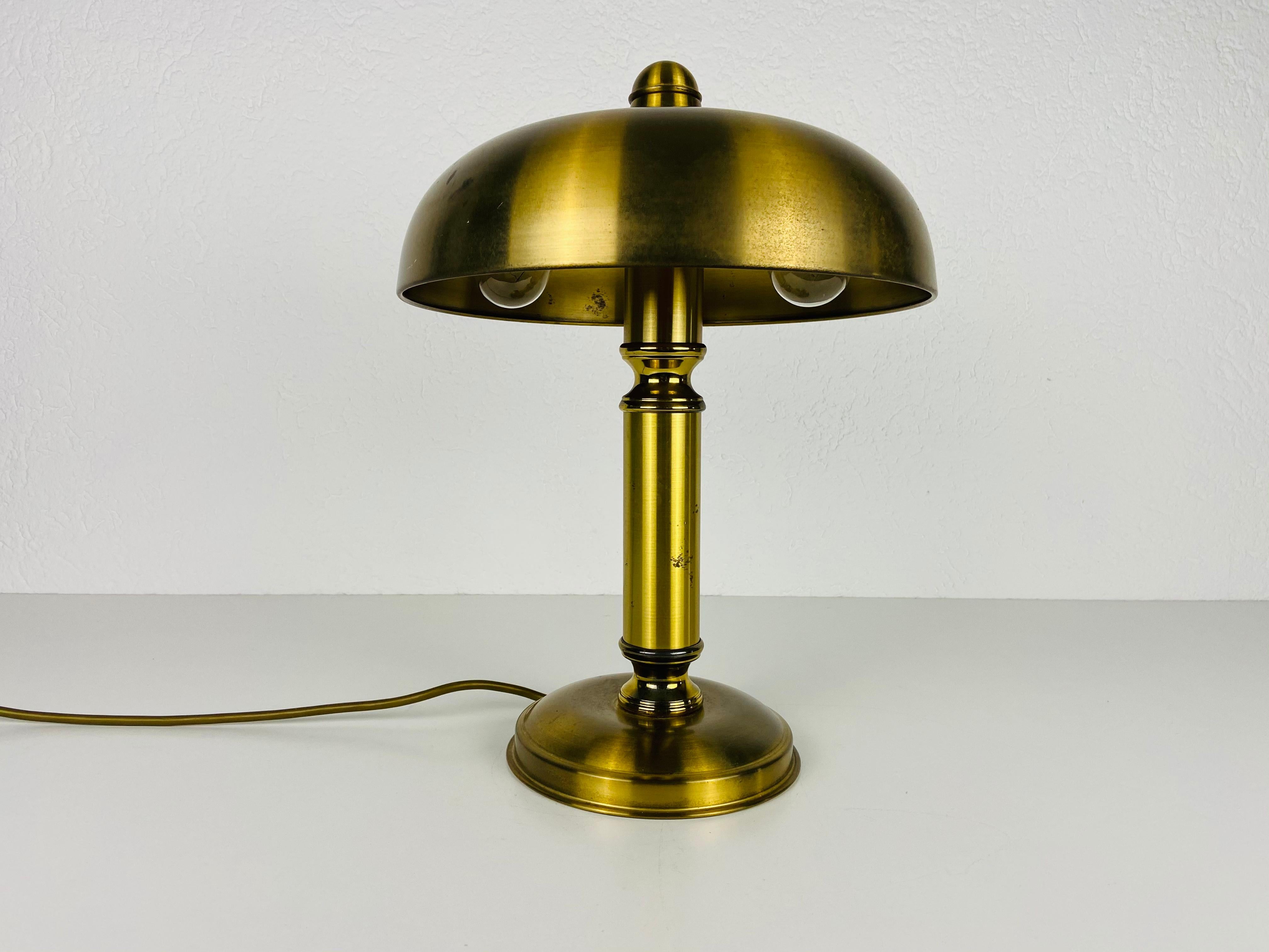 1 of 2 Midcentury Full Brass Table Lamps, 1960s, Germany For Sale 3