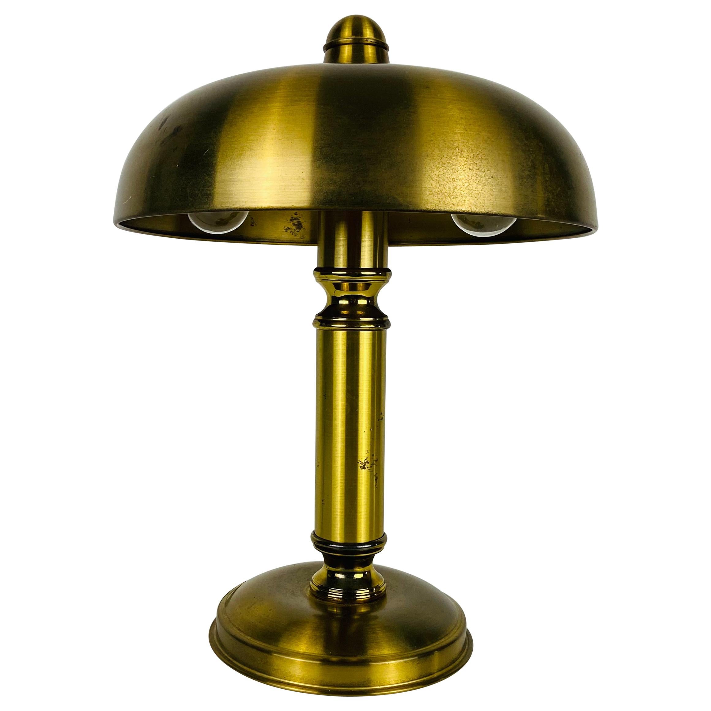 1 of 2 Midcentury Full Brass Table Lamps, 1960s, Germany