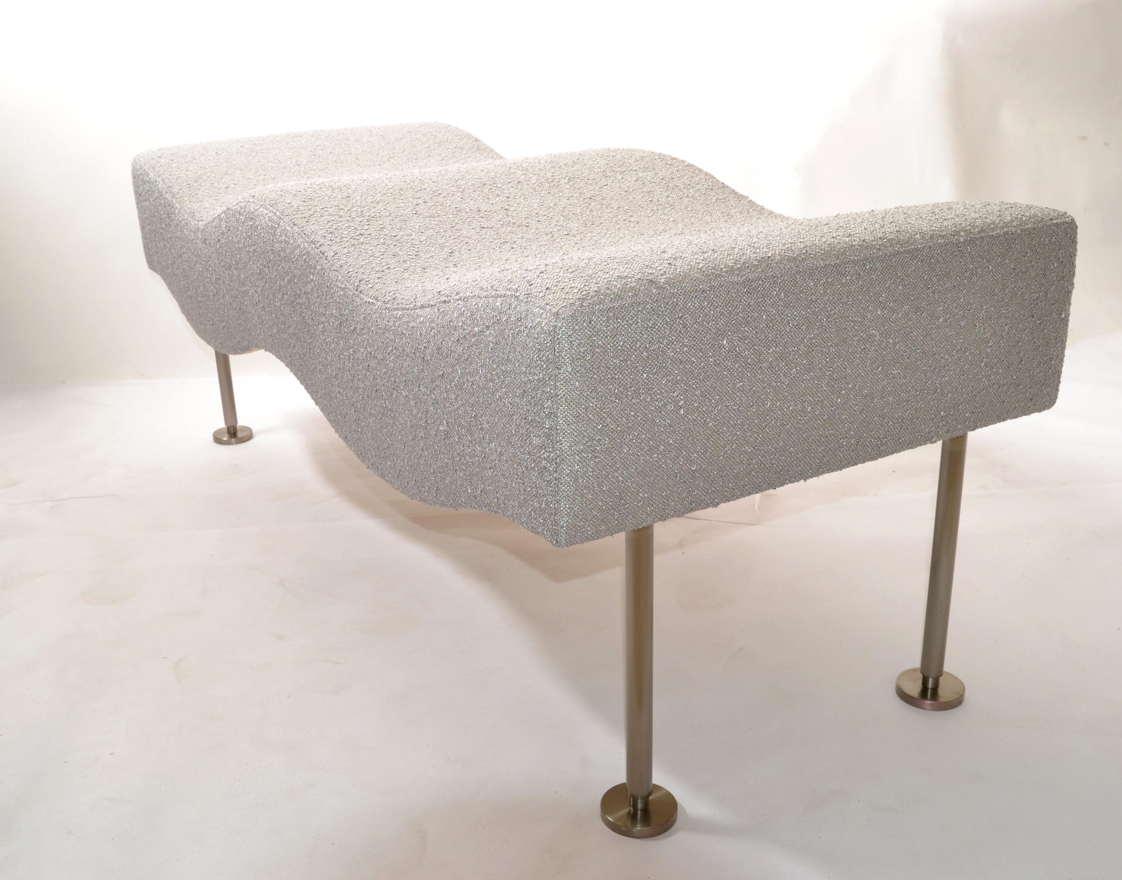 wavy boucle bench