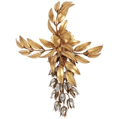 1 of 2 Monumental Hans Kögl Pioggia D
oro Wall Light, 1970s