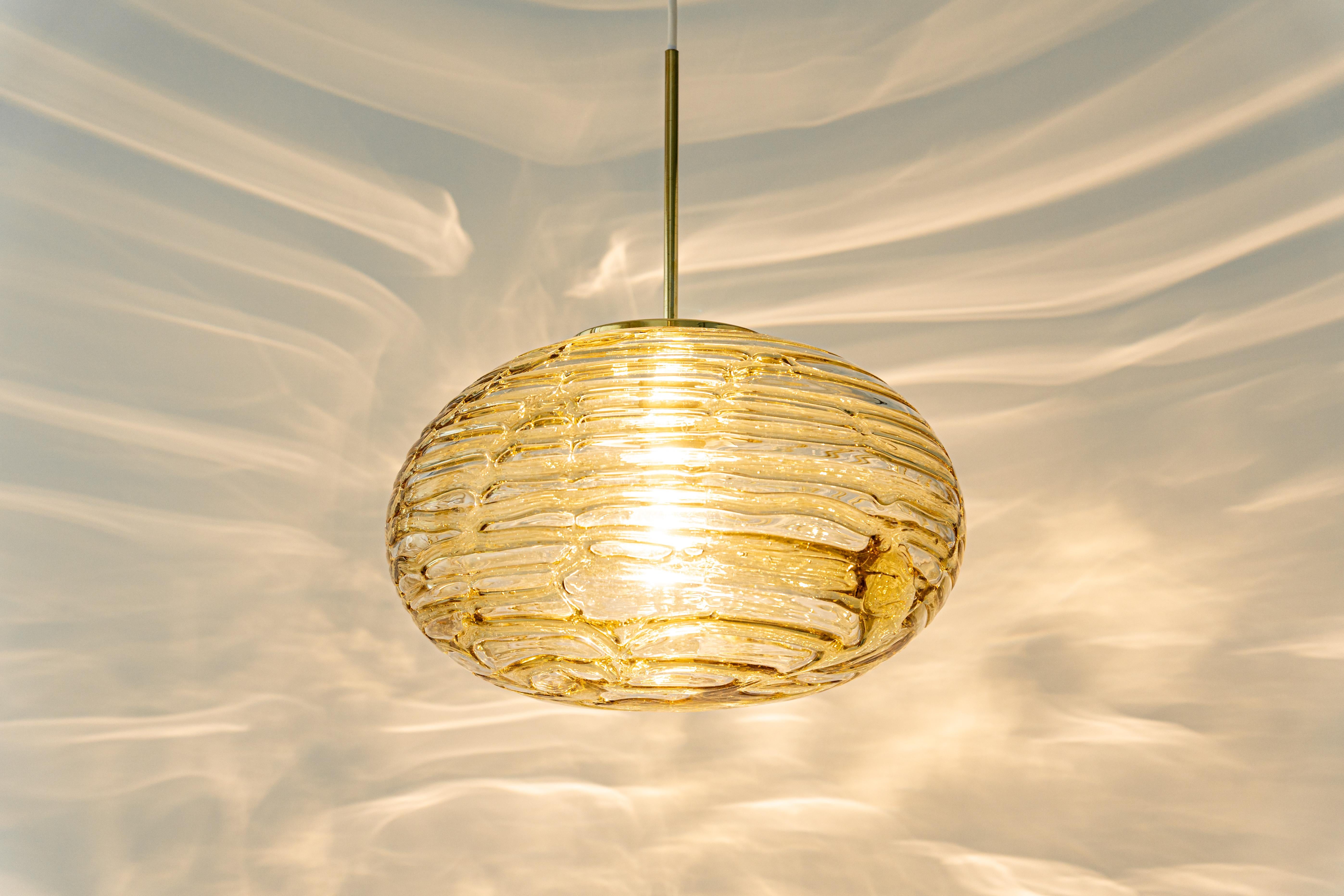 1 of 3  Murano Ball Pendant Light by Doria, Germany, 1970s For Sale 5