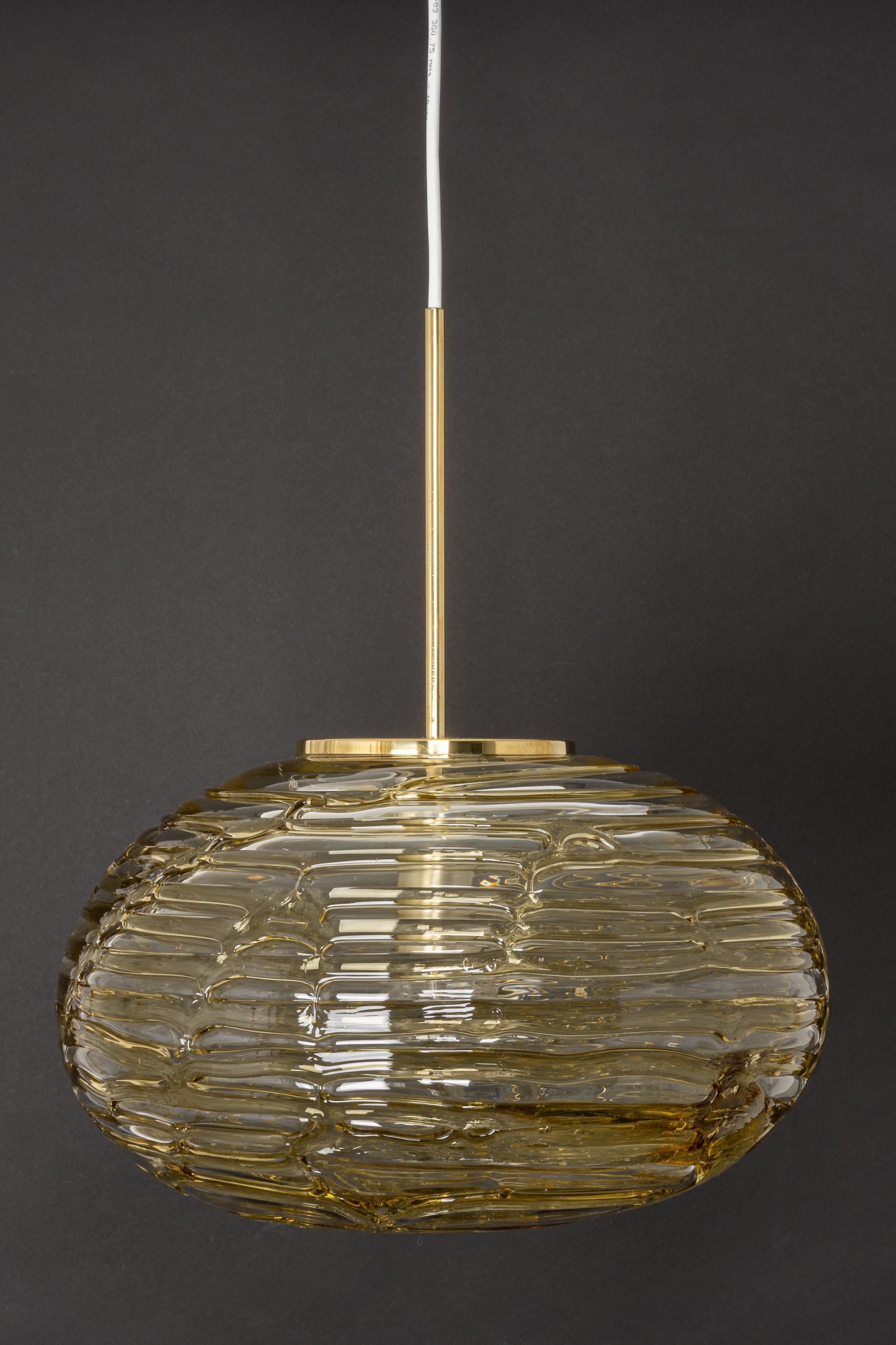 1 of 3 Murano Ball Pendant Light by Doria, Germany, 1970s For Sale 6