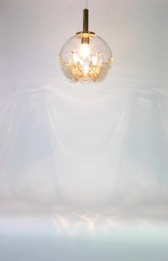 1 of 2 Murano Ball Pendant Light by Doria, Germany, 1970s