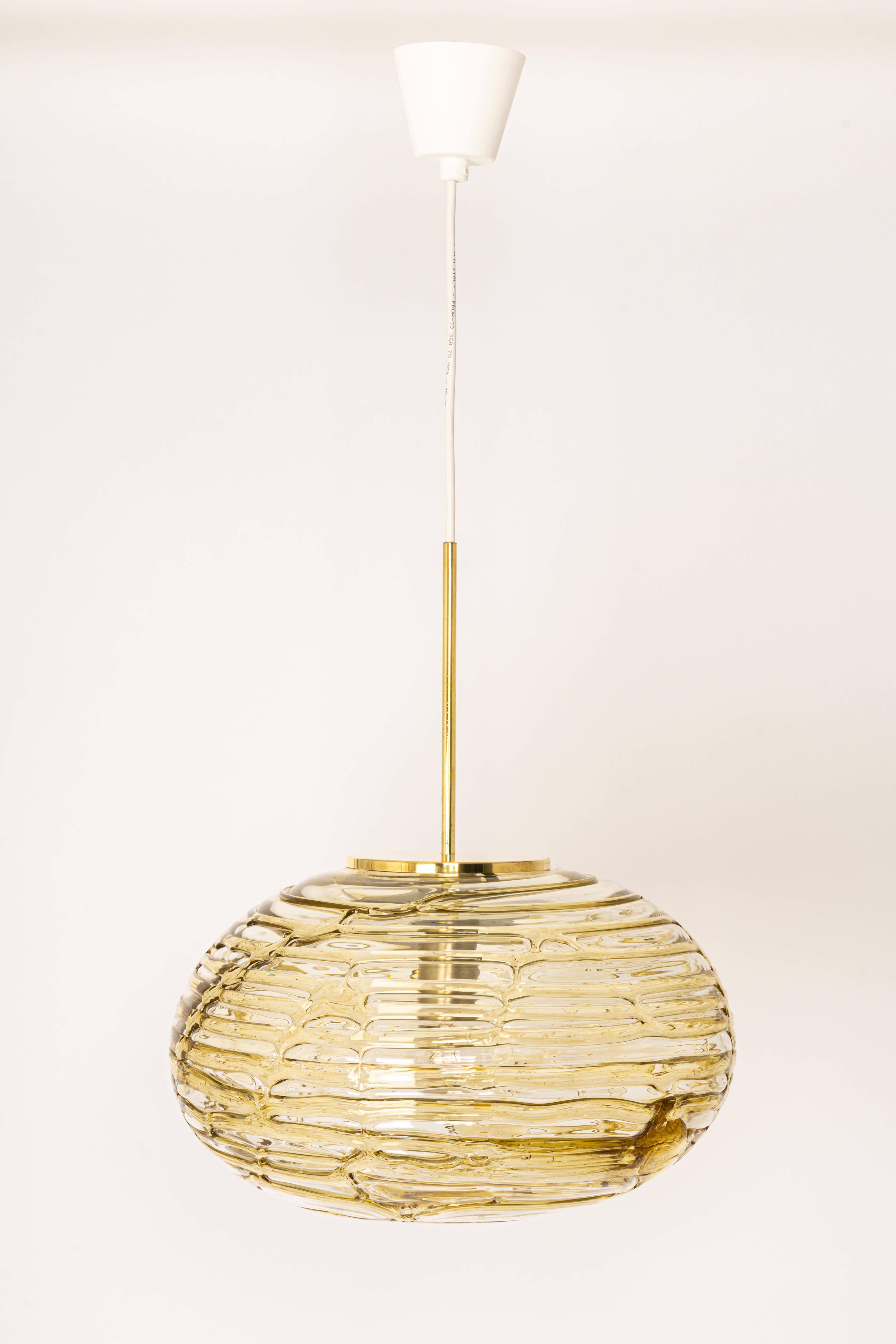 Mid-Century Modern 1 of 3  Murano Ball Pendant Light by Doria, Germany, 1970s For Sale