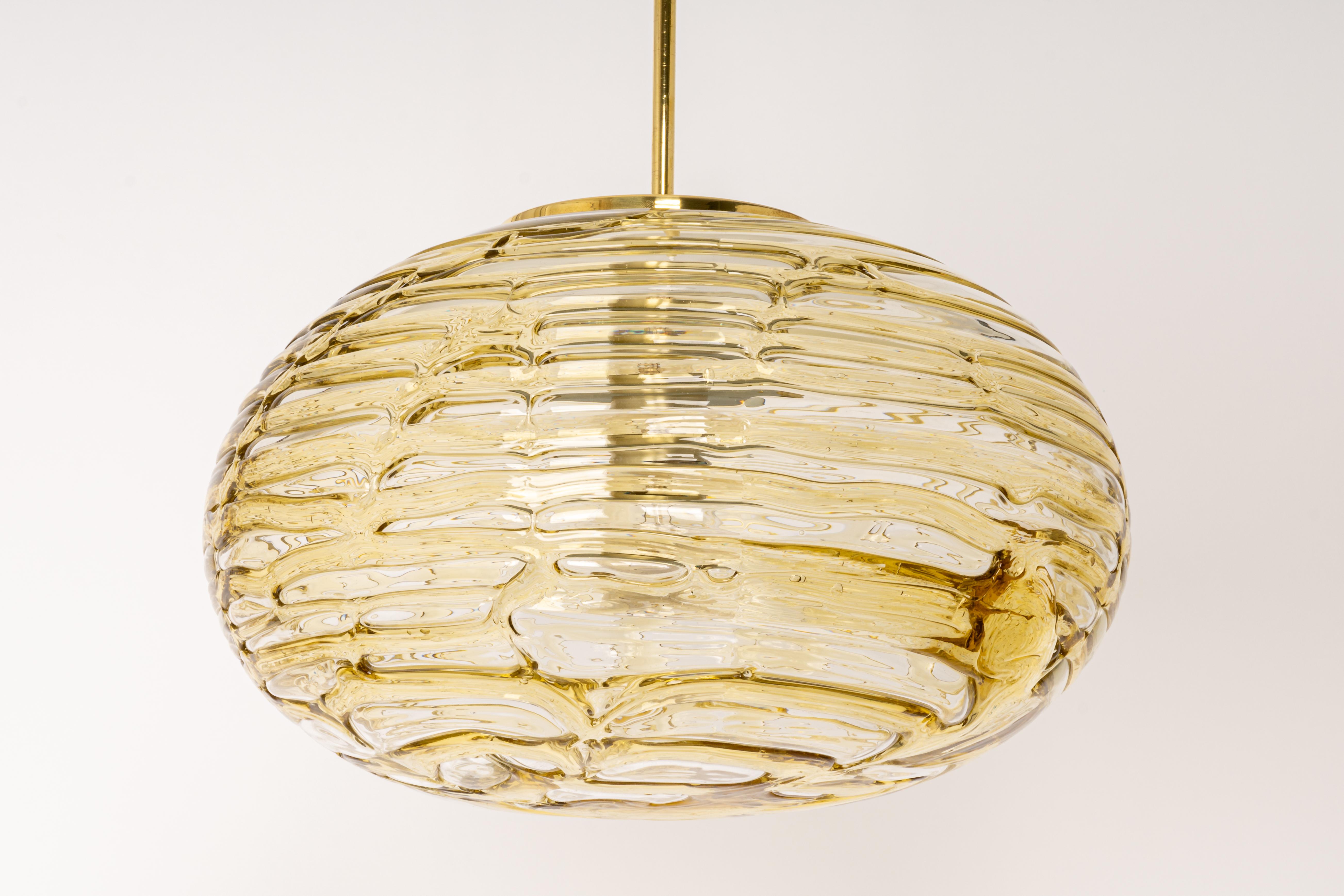 1 of 3  Murano Ball Pendant Light by Doria, Germany, 1970s In Good Condition For Sale In Aachen, NRW
