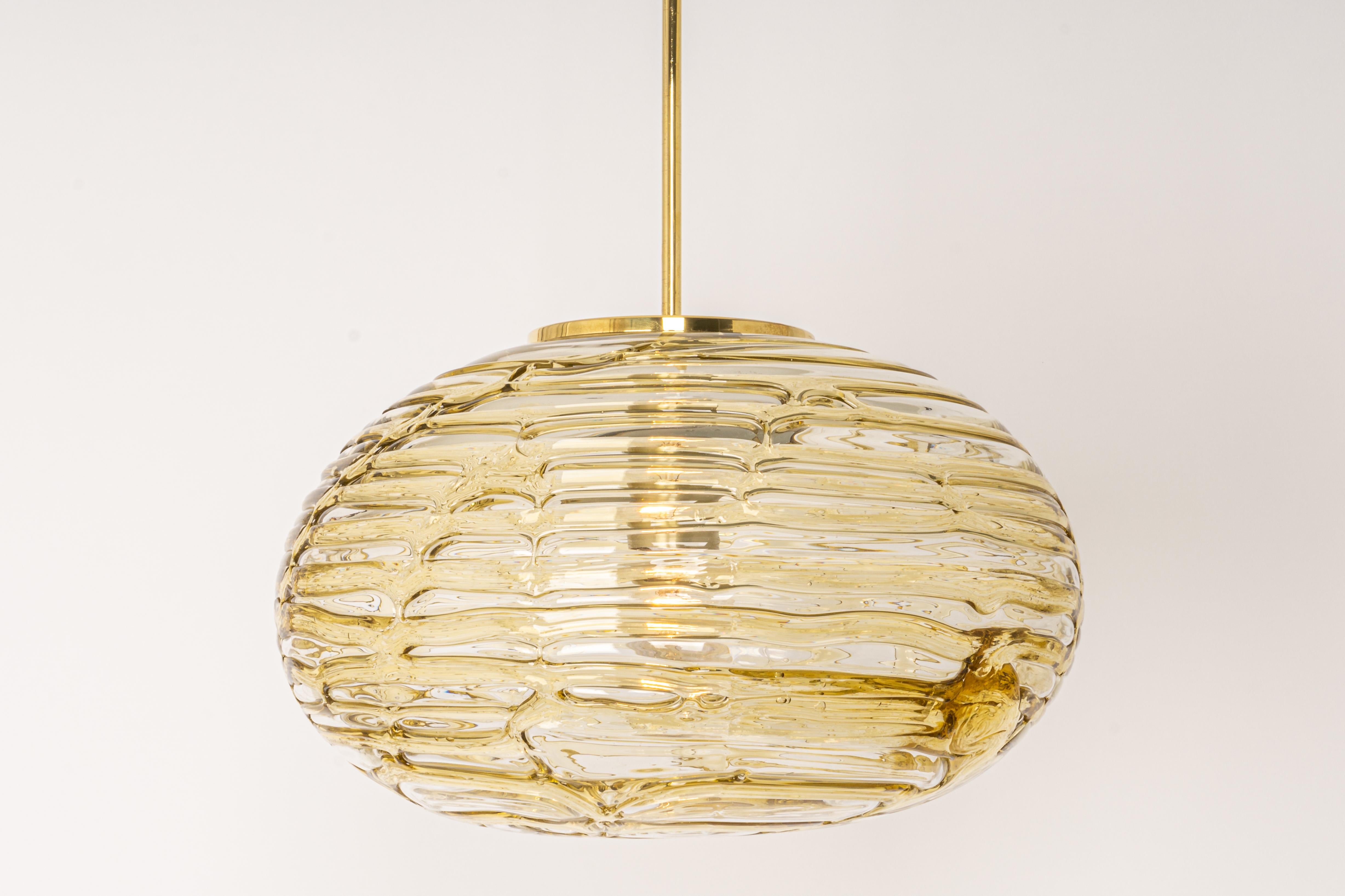 1 of 3  Murano Ball Pendant Light by Doria, Germany, 1970s For Sale 3