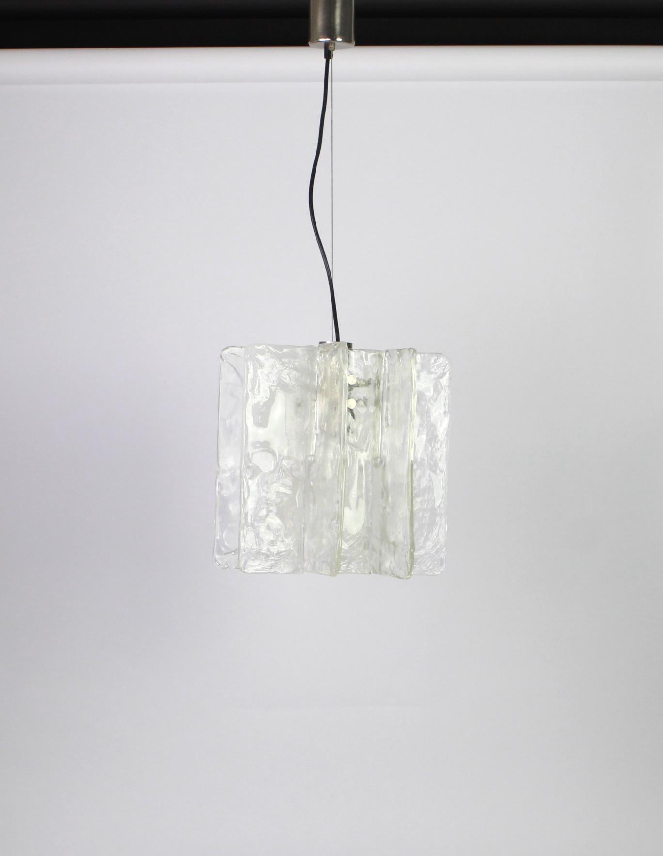 Mid-Century Modern 1 of 2 Murano Glass Chandelier Designed by Carlo Nason for Mazzega, 1970s For Sale