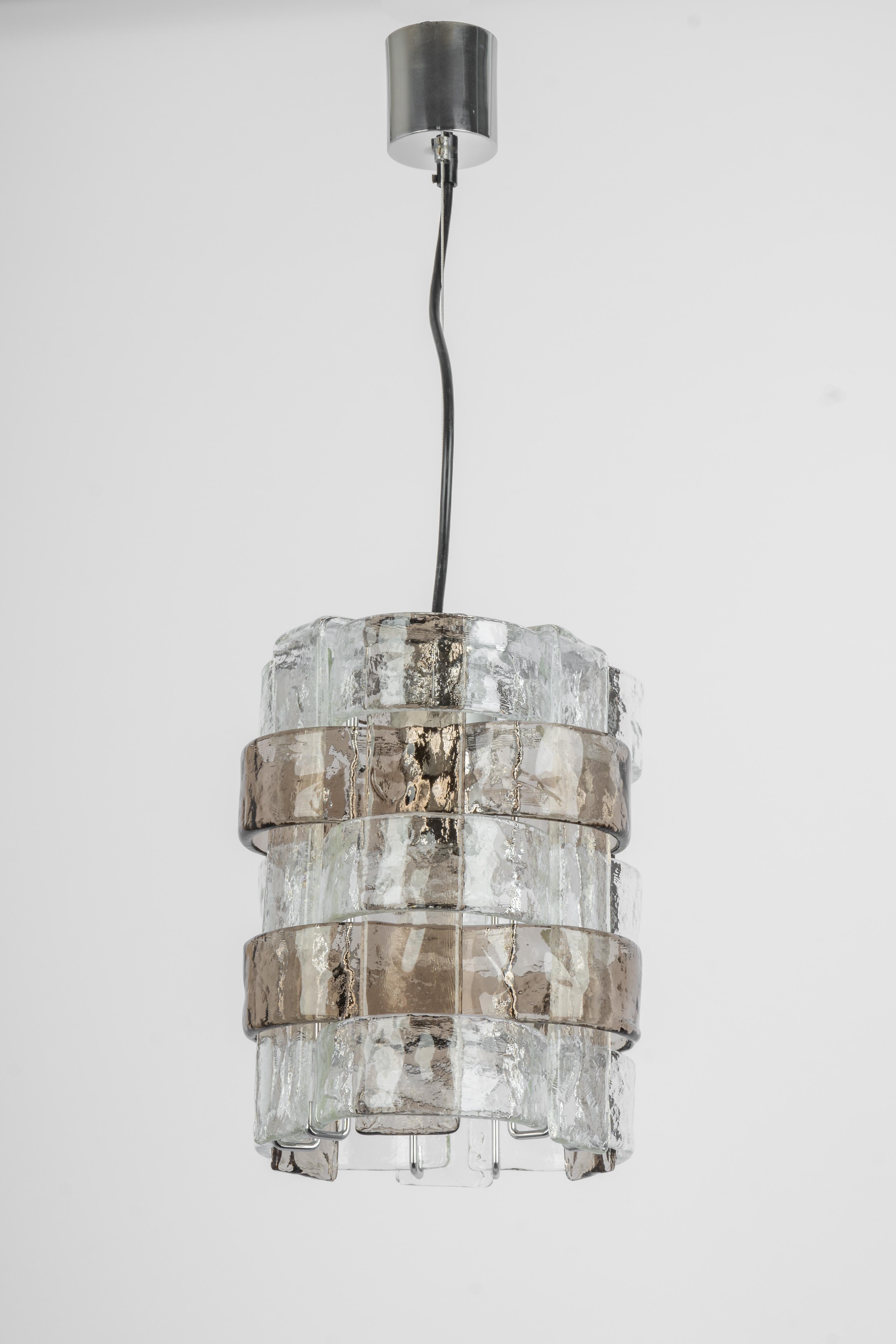 1 of 2 Murano Glass Pendant Lights Designed by Carlo Nason for Mazzega, 1970s For Sale 7