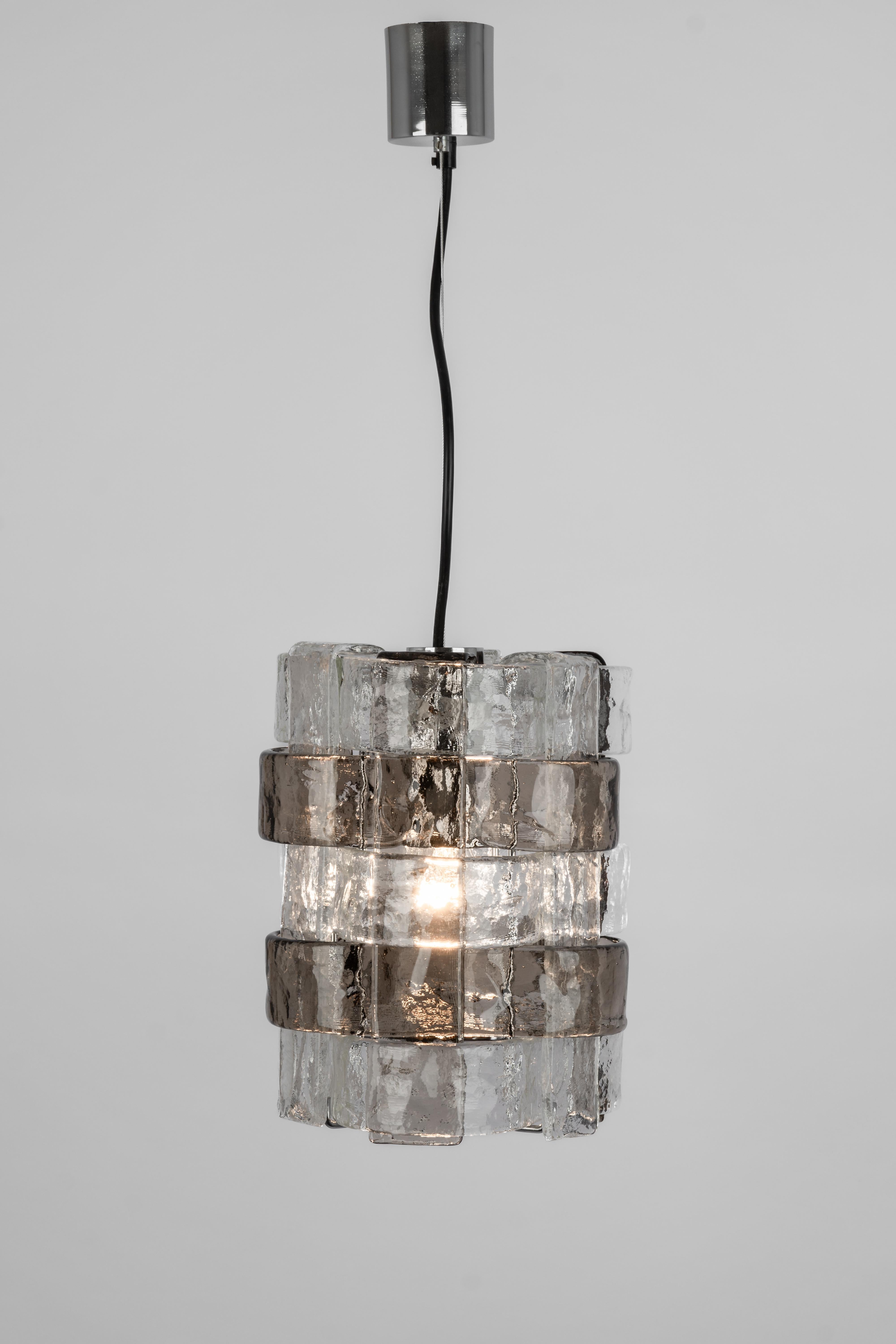 1 of 2 Murano Glass Pendant Lights Designed by Carlo Nason for Mazzega, 1970s For Sale 1