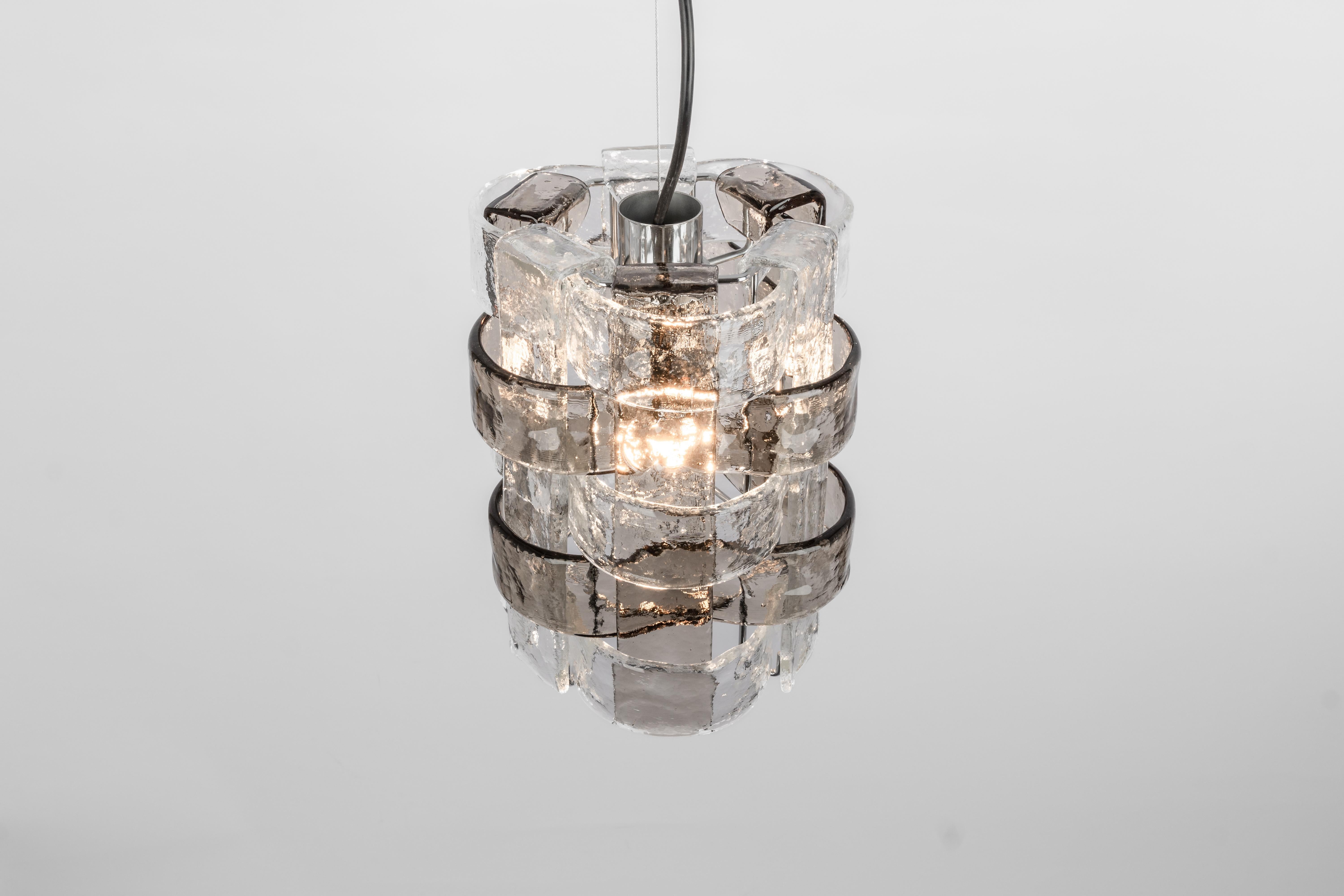 1 of 2 Murano Glass Pendant Lights Designed by Carlo Nason for Mazzega, 1970s For Sale 3