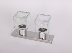 1 von 2 Murano Eisglas-Wandleuchte von Kalmar Cube, Österreich, 1960er Jahre