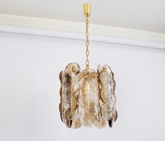 1 of 2 Murano Smoked Glass Chandelier Citrus by Kalmar, Austria, 1970s