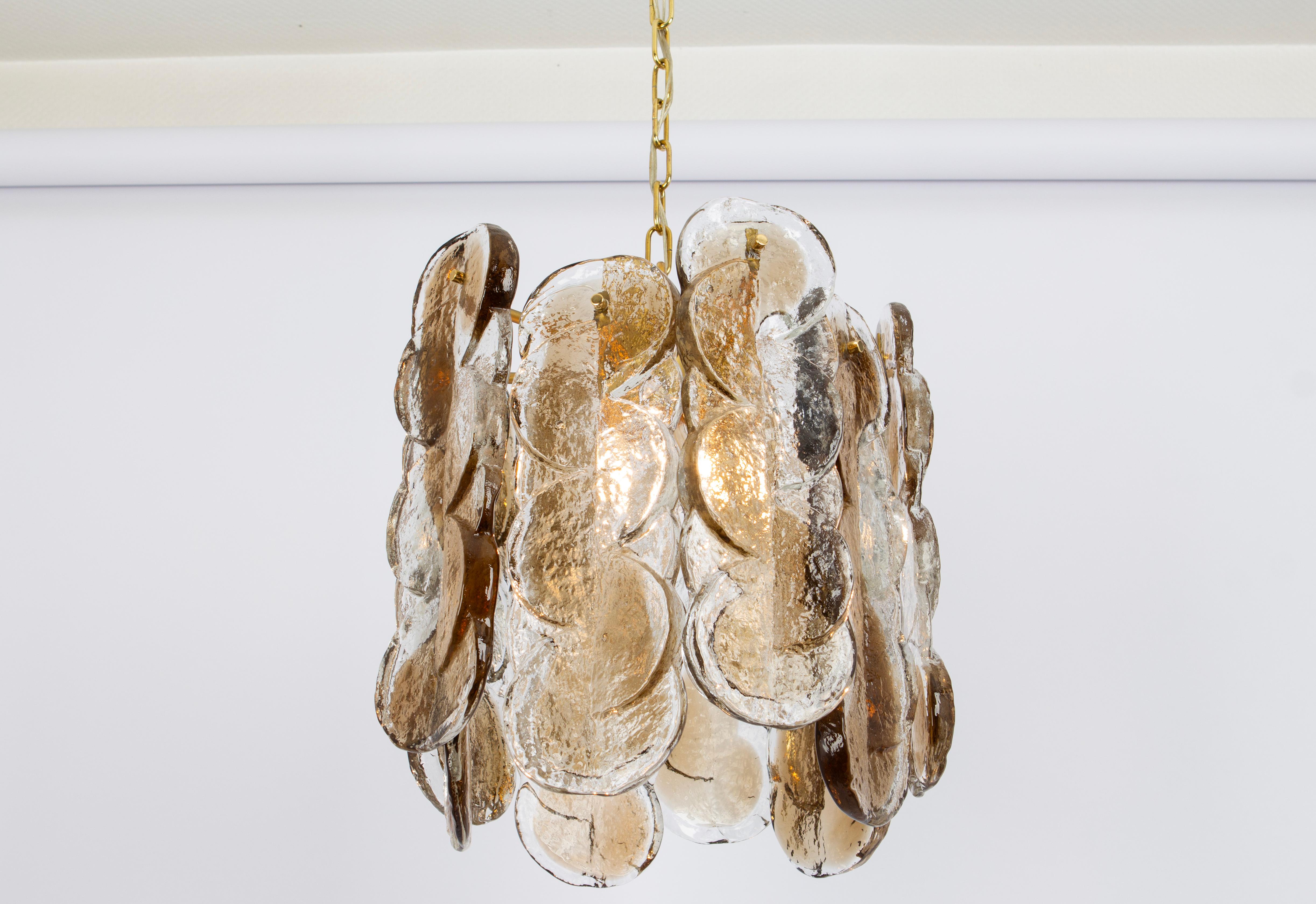 1 de 2 Lámpara de cristal ahumado de Murano Citrus by Kalmar, Austria, años 70 en Excelente estado para la venta en Aachen, NRW