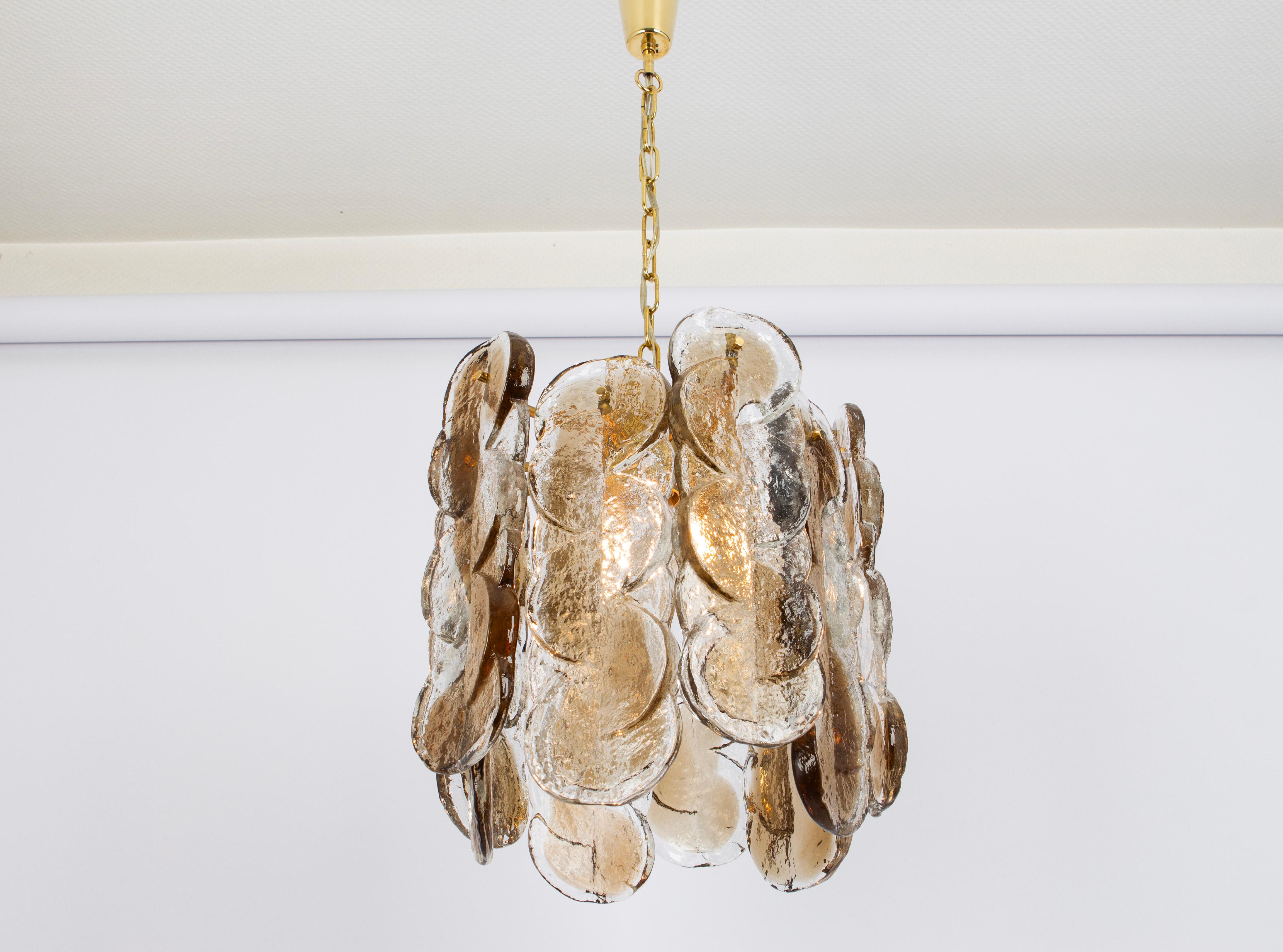 1 de 2 Lámpara de cristal ahumado de Murano Citrus by Kalmar, Austria, años 70 finales del siglo XX en venta