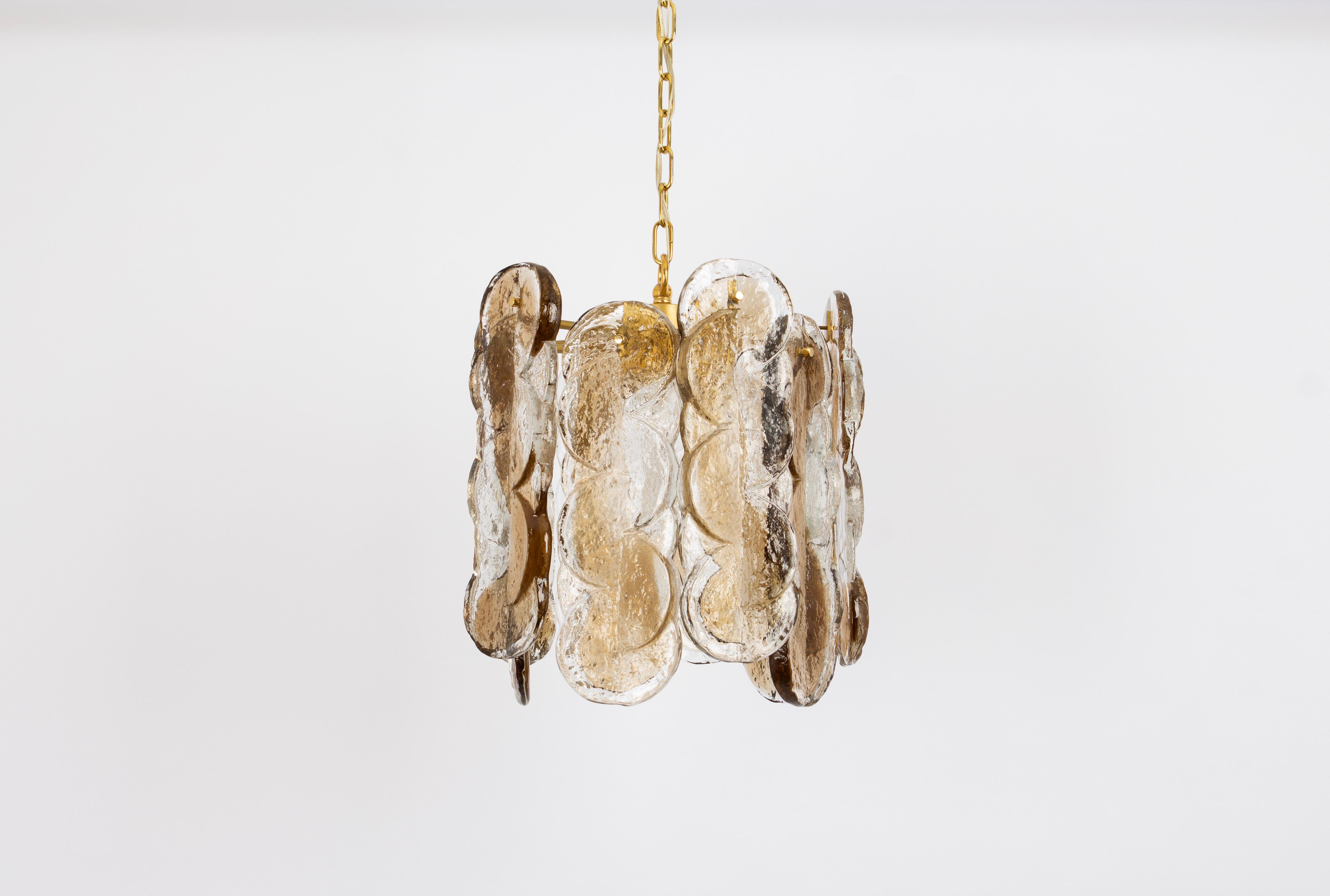 1 de 2 Lámpara de cristal ahumado de Murano Citrus by Kalmar, Austria, años 70 Cristal de Murano en venta