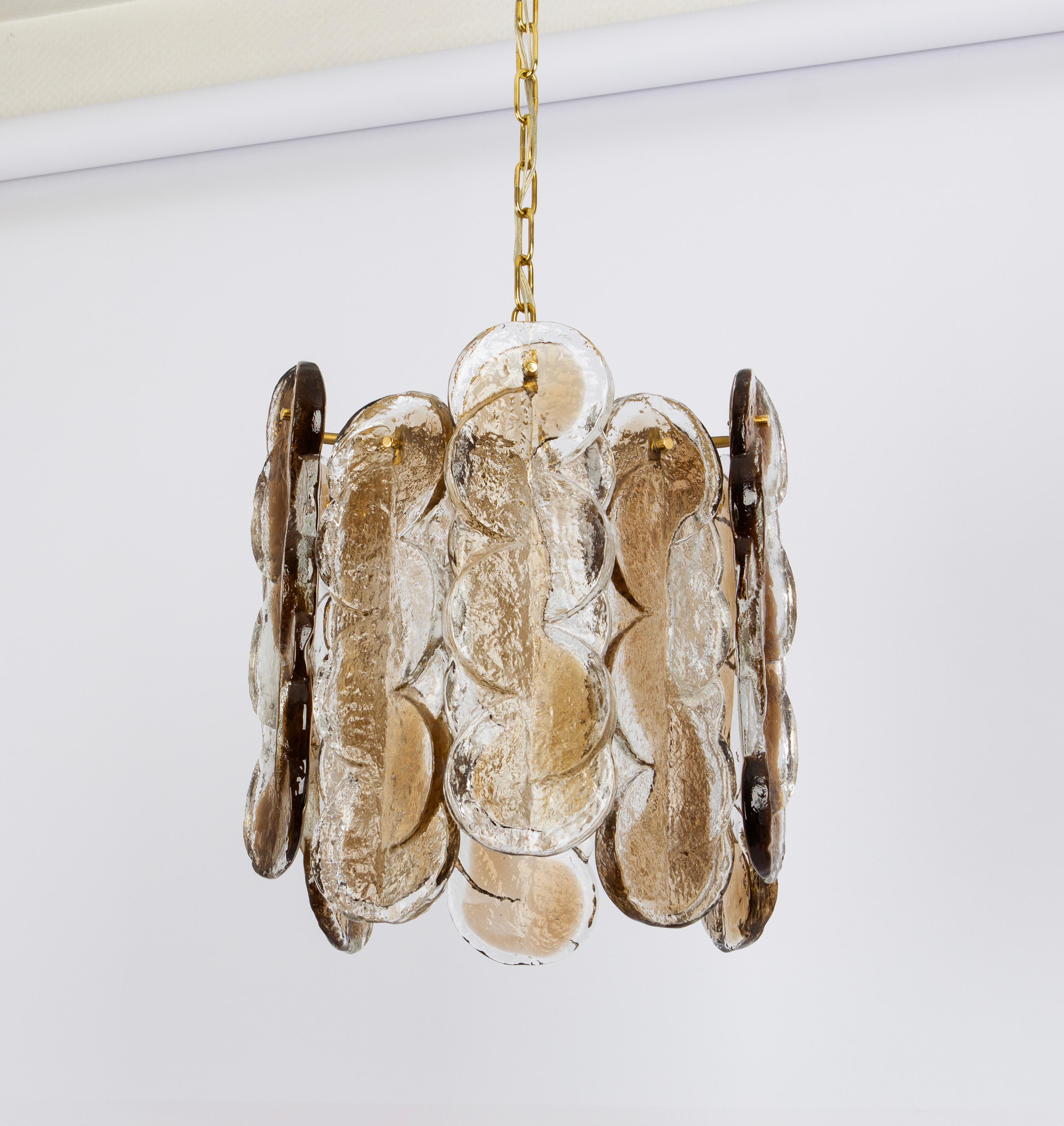 1 de 2 Lámpara de cristal ahumado de Murano Citrus by Kalmar, Austria, años 70 en venta 1