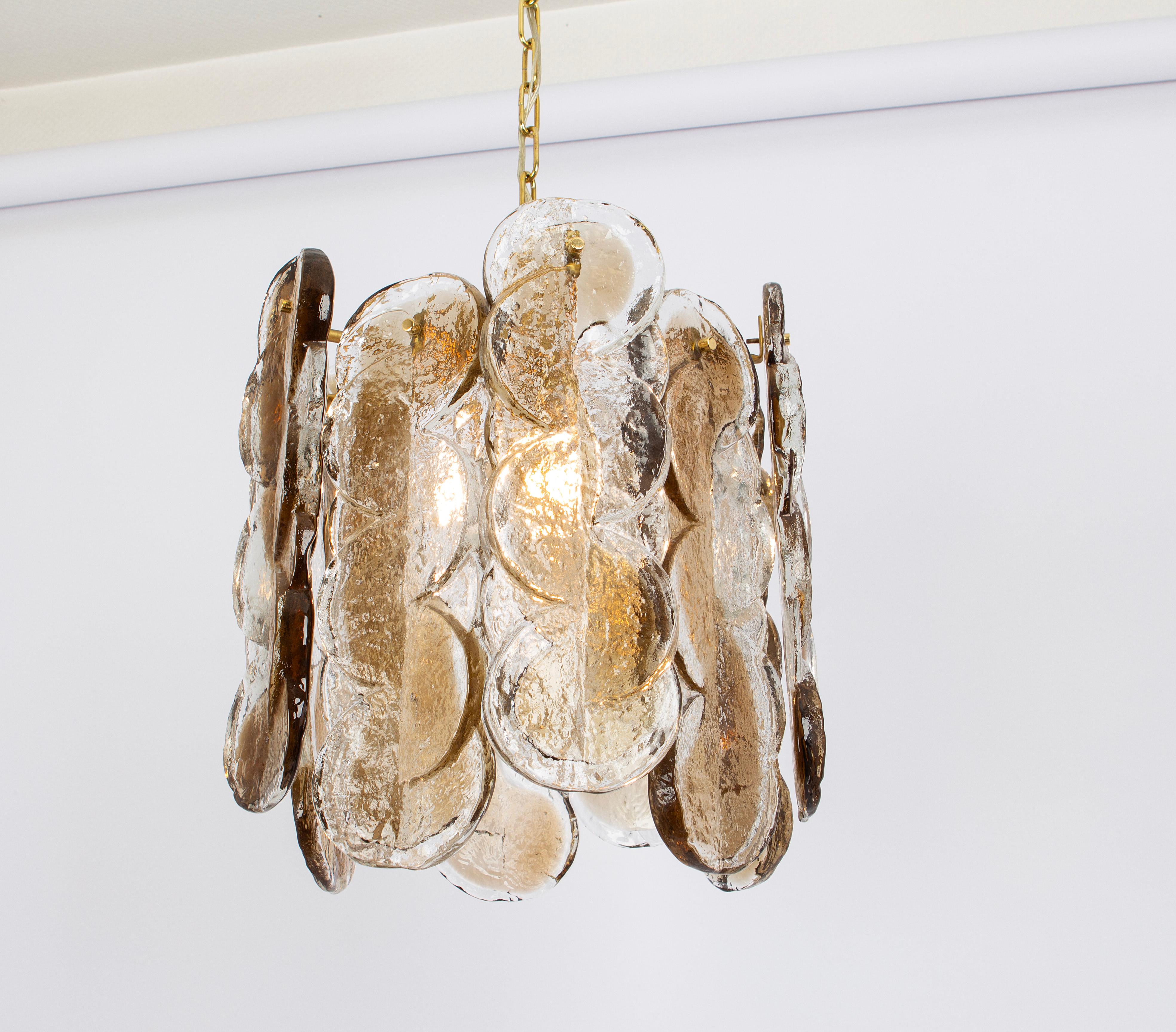 1 de 2 Lámpara de cristal ahumado de Murano Citrus by Kalmar, Austria, años 70 en venta 2