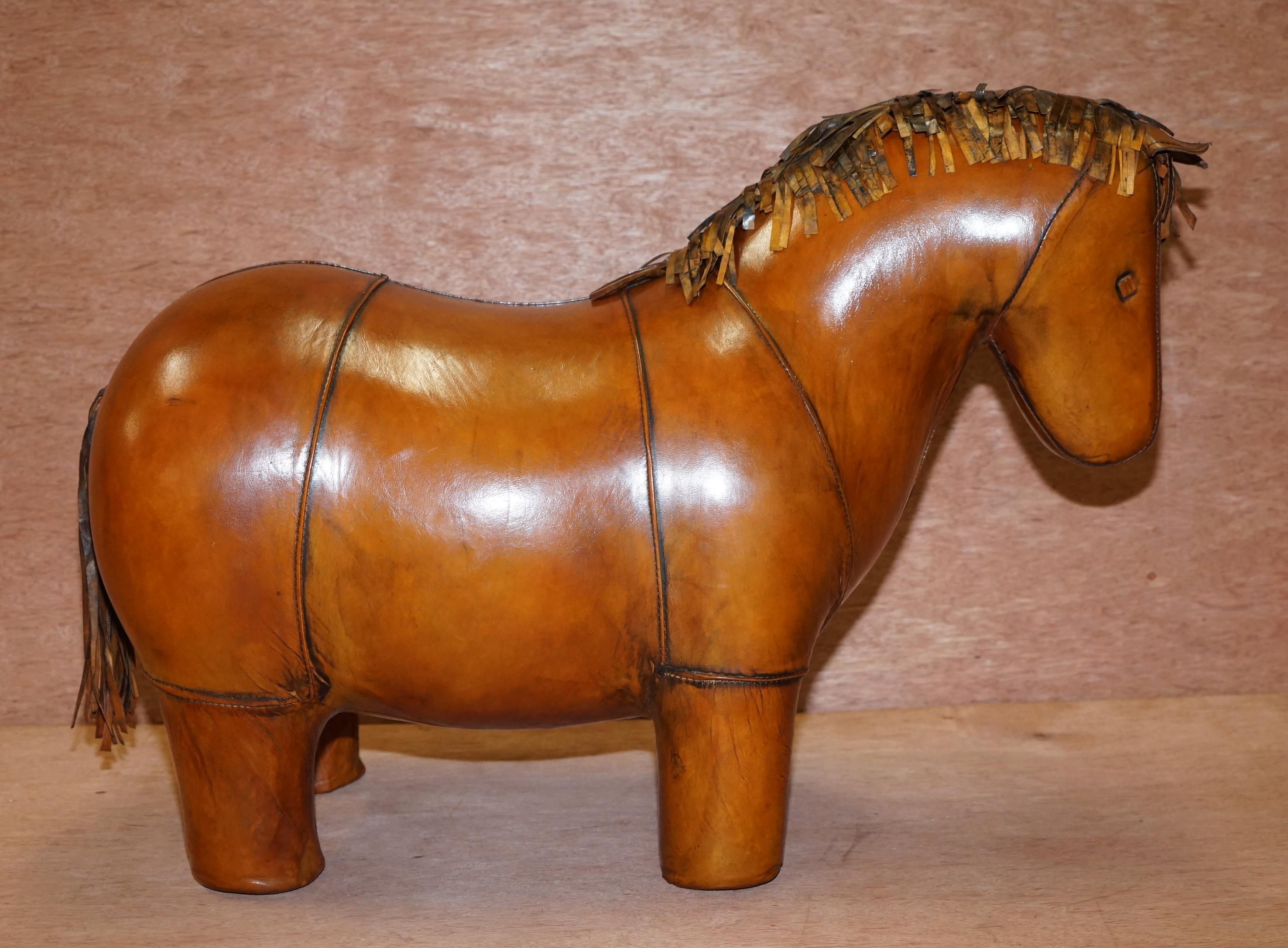 1 of 2 New Old Stock Liberty's London Omersa Style Leather Horse Pony Footstools 4