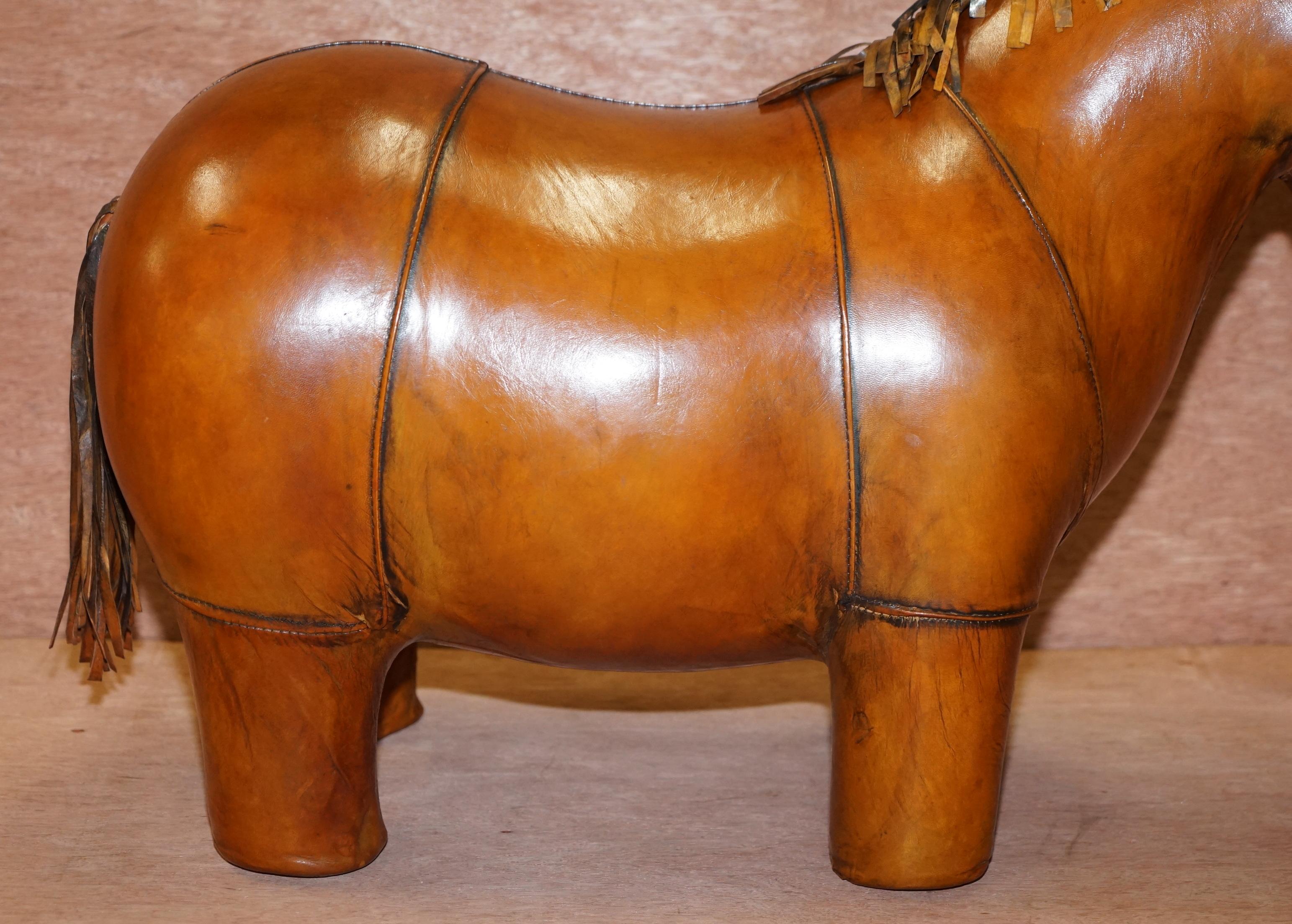 1 of 2 New Old Stock Liberty's London Omersa Style Leather Horse Pony Footstools 5