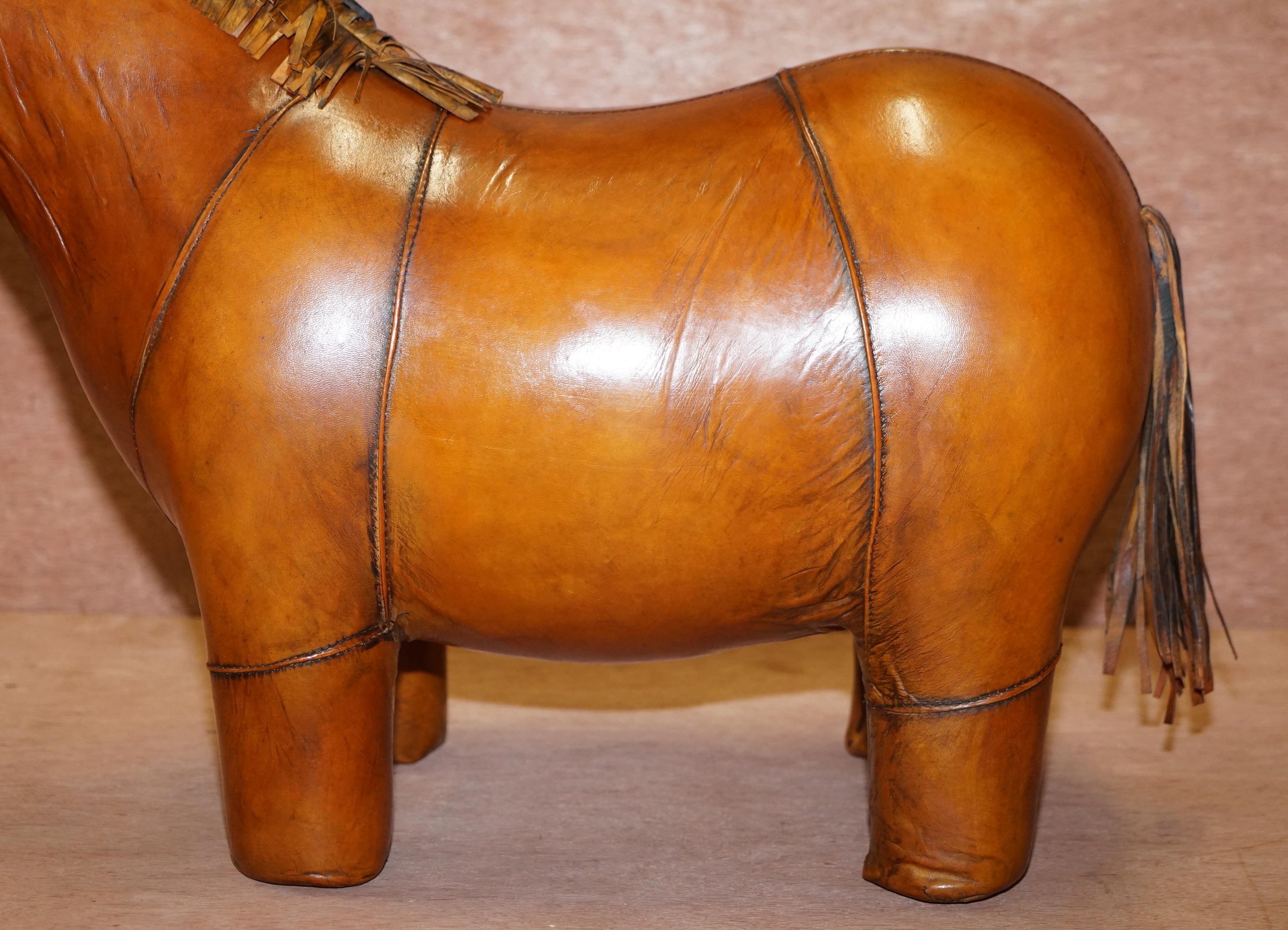 20th Century 1 of 2 New Old Stock Liberty's London Omersa Style Leather Horse Pony Footstools