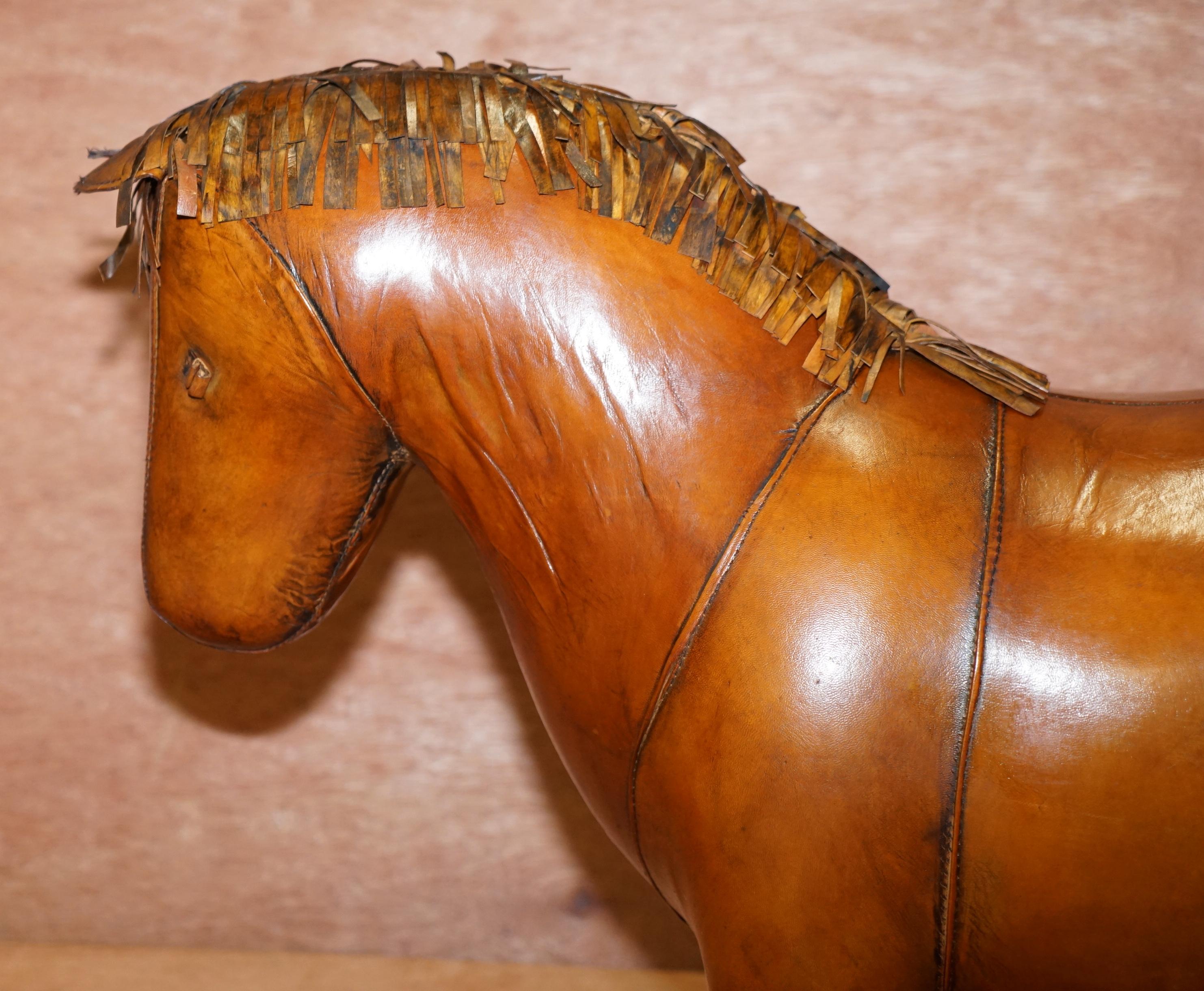 1 of 2 New Old Stock Liberty's London Omersa Style Leather Horse Pony Footstools 1