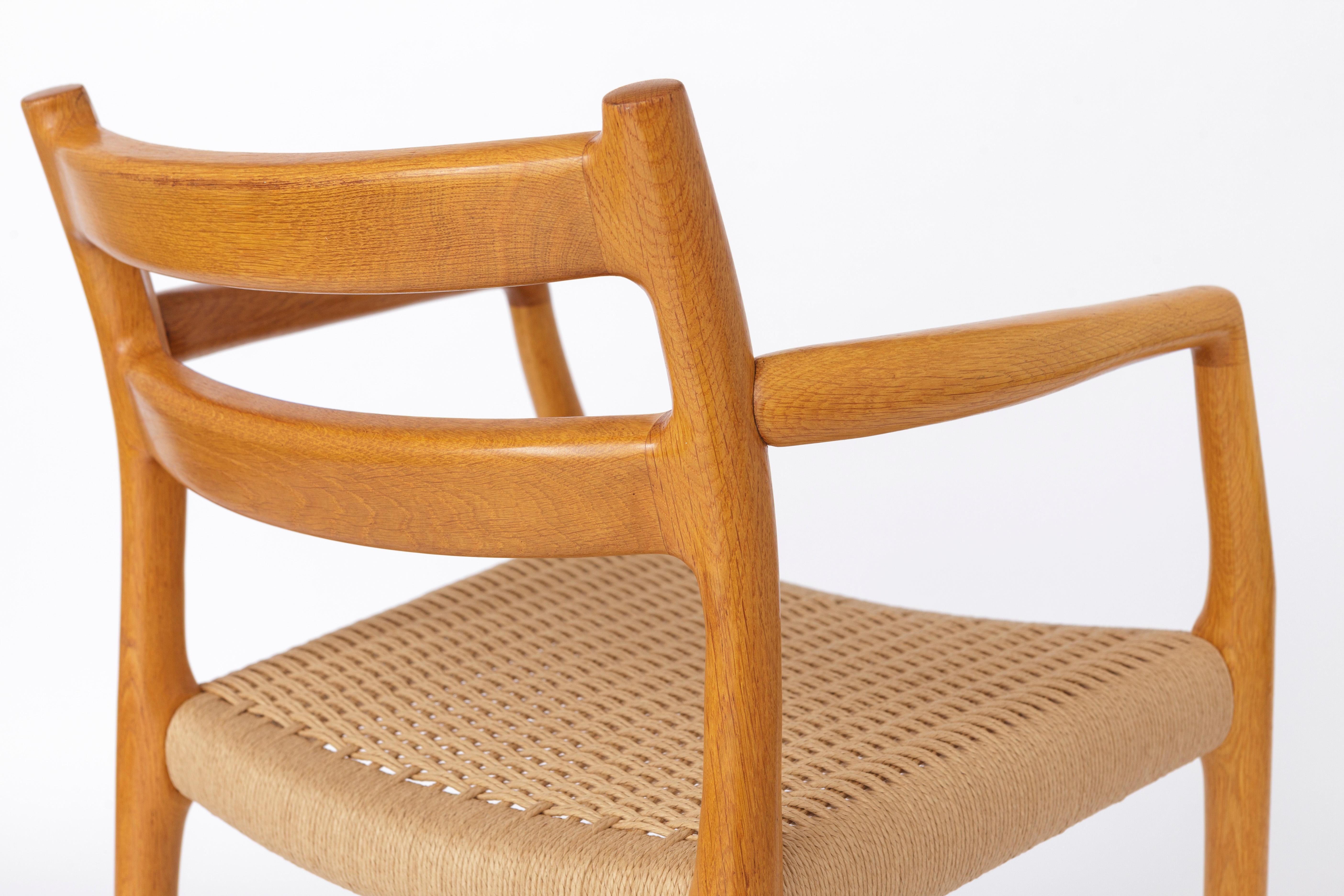 Late 20th Century 1 of 2 Niels Moller Armchair, model 67, Oak, 1970s Vintage For Sale