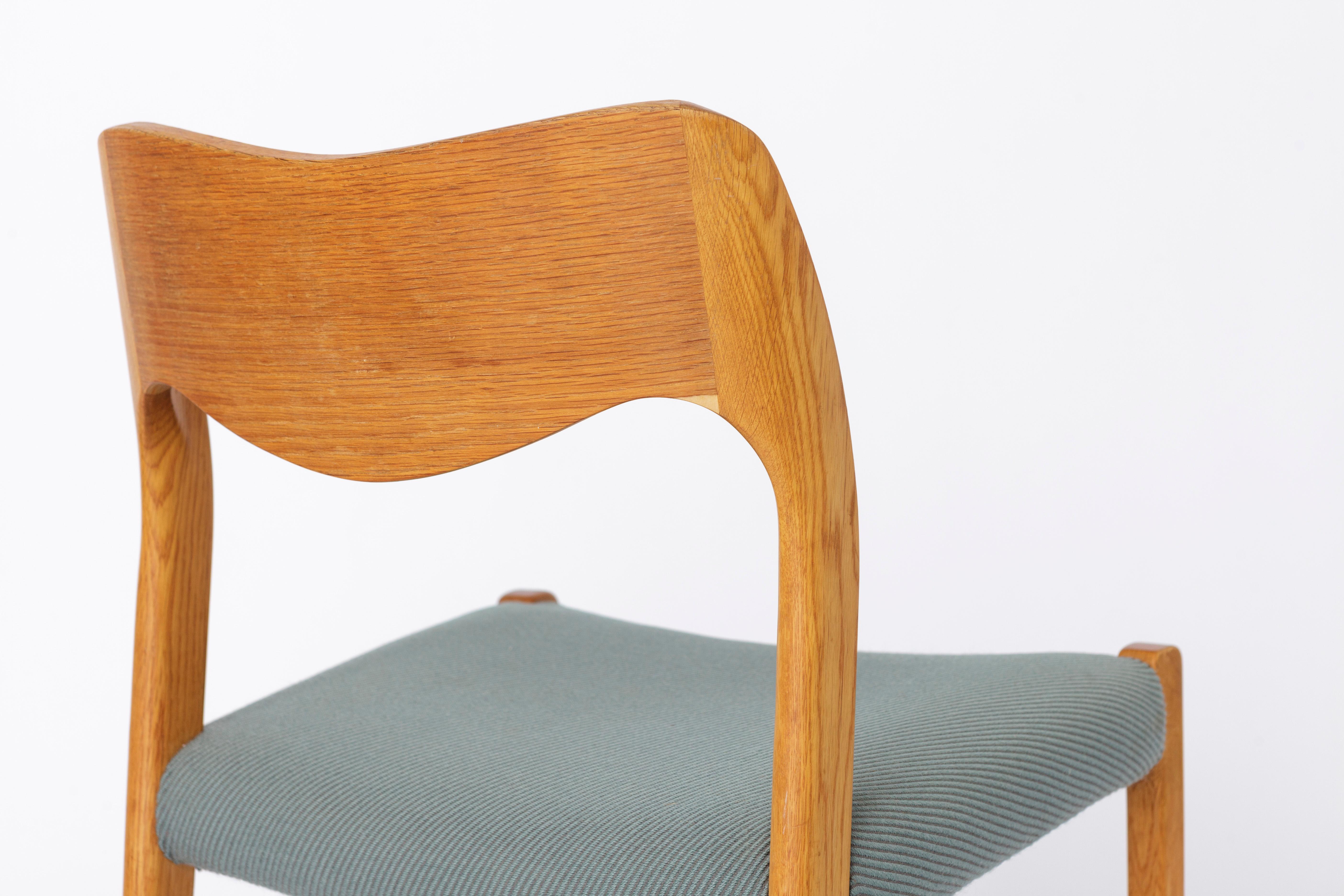 1 of 2 Niels Moller Chair, model 71 Oak, 1950s Vintage Danish 2