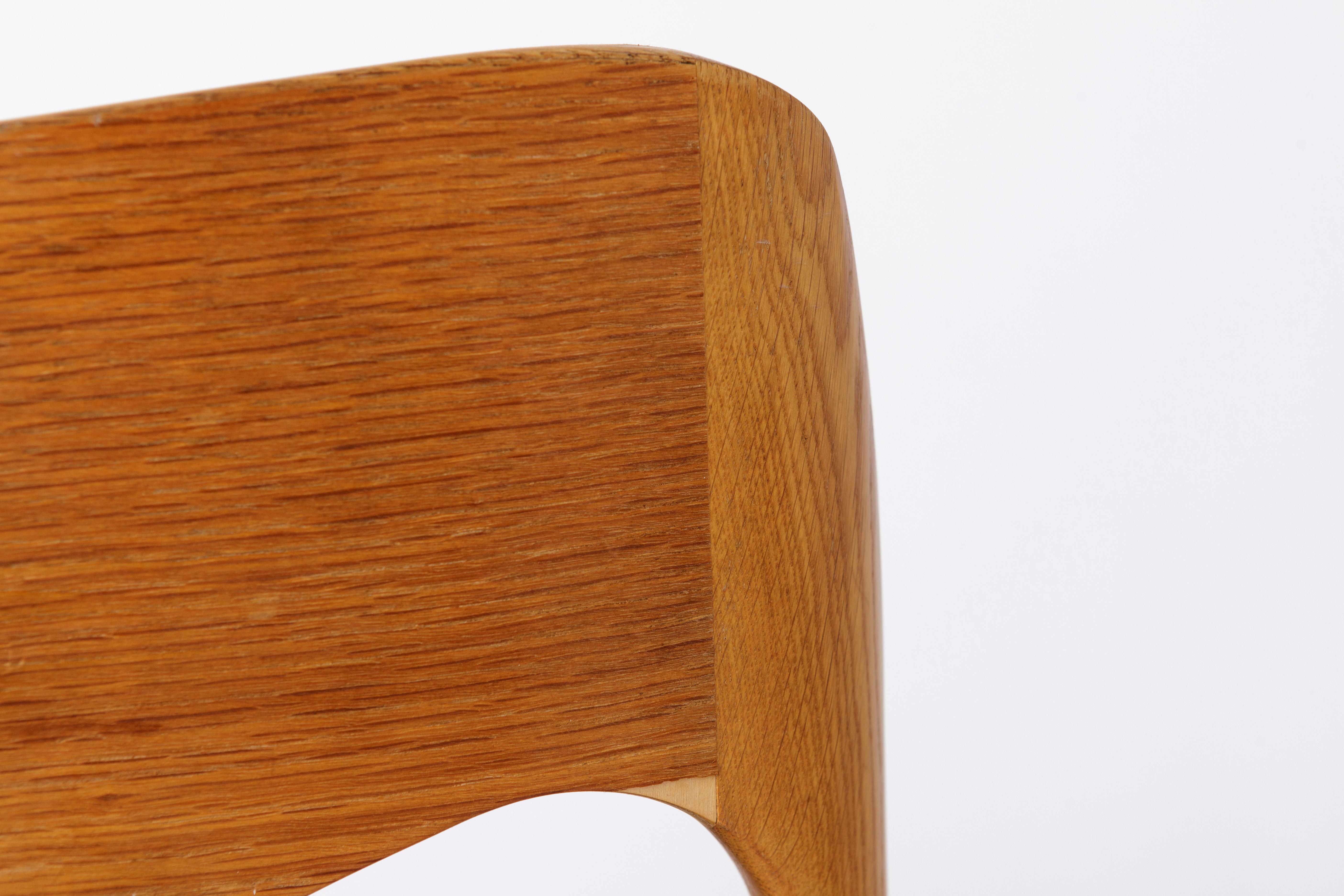 1 of 2 Niels Moller Chair, model 71 Oak, 1950s Vintage Danish 1