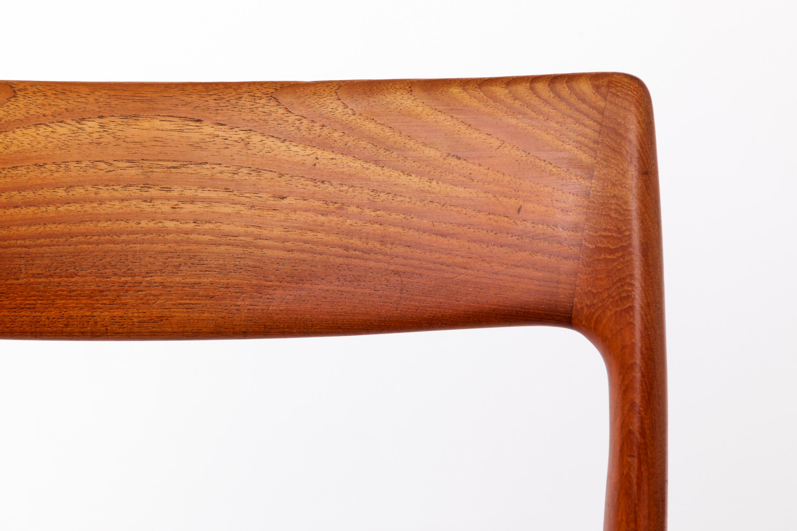 Mid-Century Modern 1 of 2 Niels Moller Chair - Repaired, 1950s, Model 77, Danish Teak