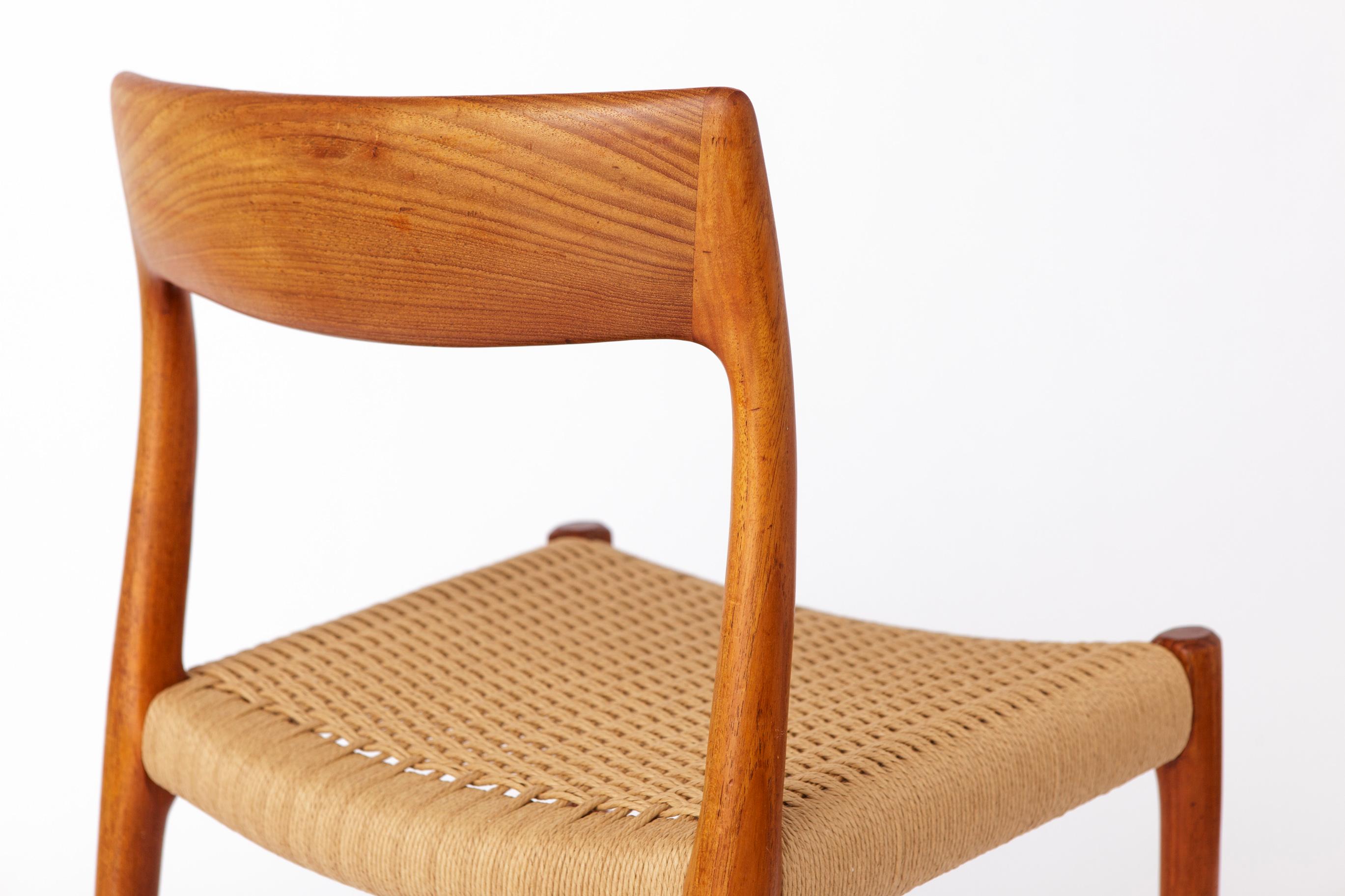 Mid-20th Century 1 of 2 Niels Moller Chair - Repaired, 1950s, Model 77, Danish Teak