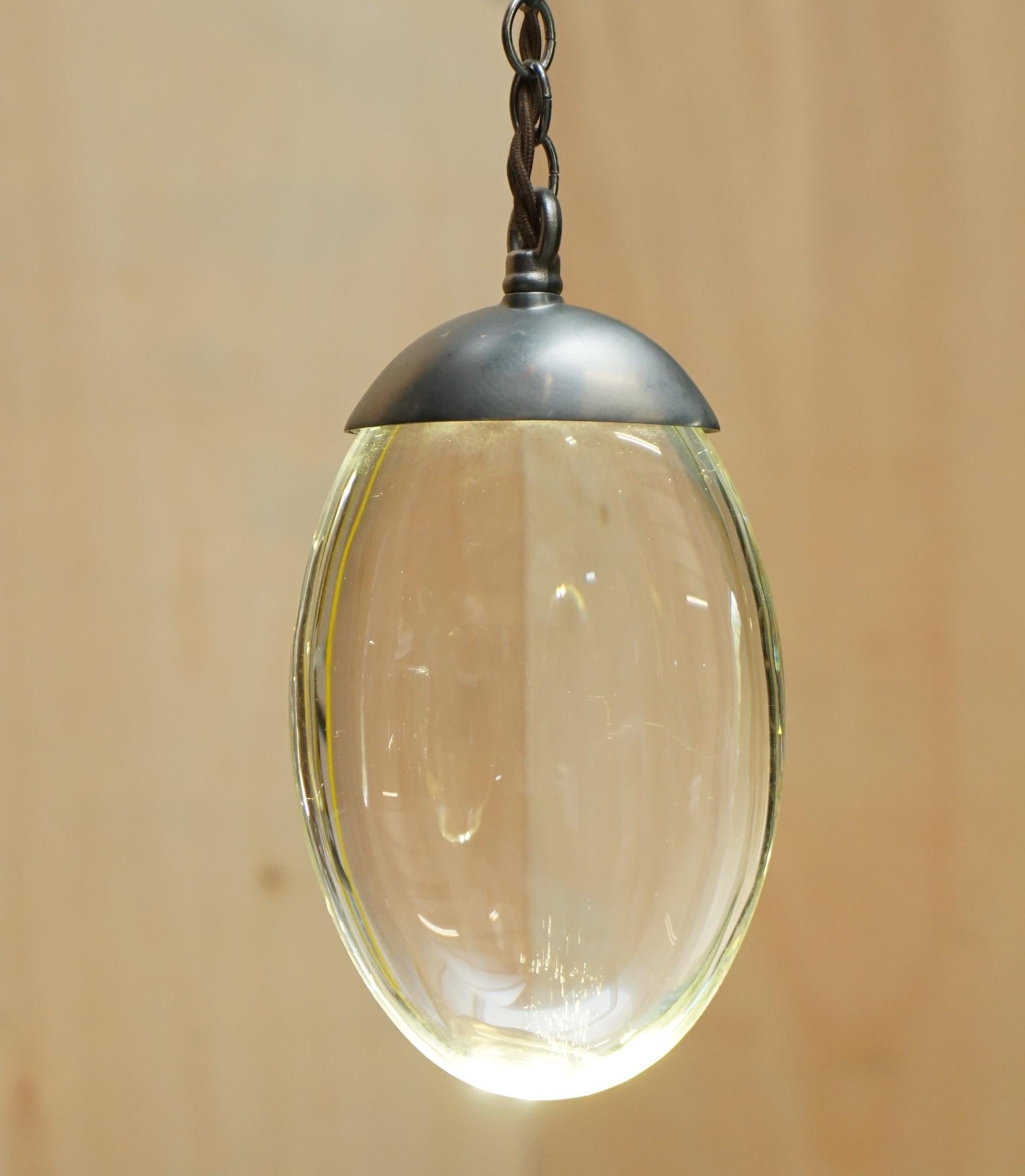 1 OF 2 OCHRE CELESTIAL THREE PEBBLE CHANDELIER LINEAR KITCHEN LIGHTs In Good Condition For Sale In West Sussex, Pulborough