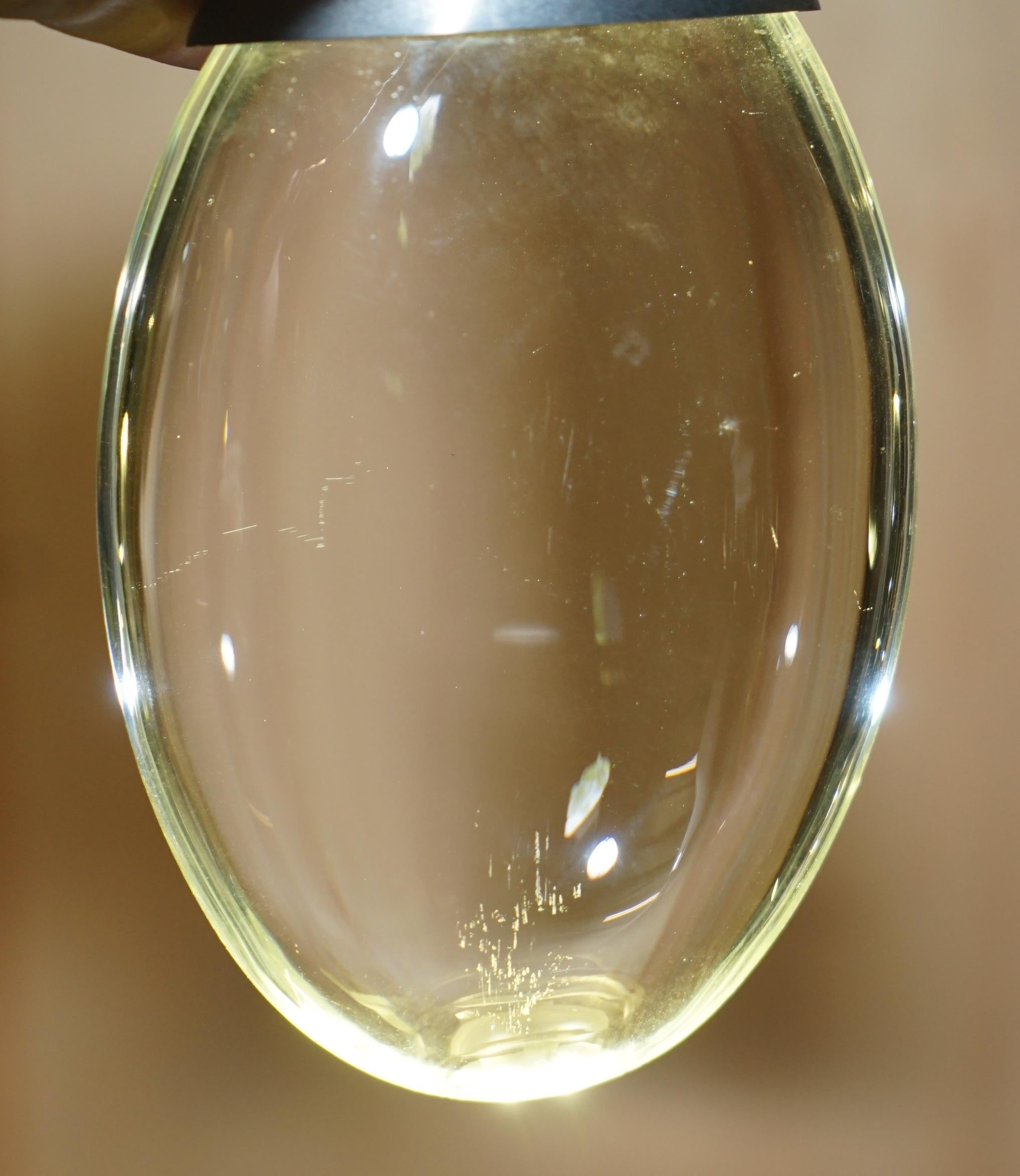20th Century 1 OF 2 OCHRE CELESTIAL THREE PEBBLE CHANDELIER LINEAR KITCHEN LIGHTs For Sale